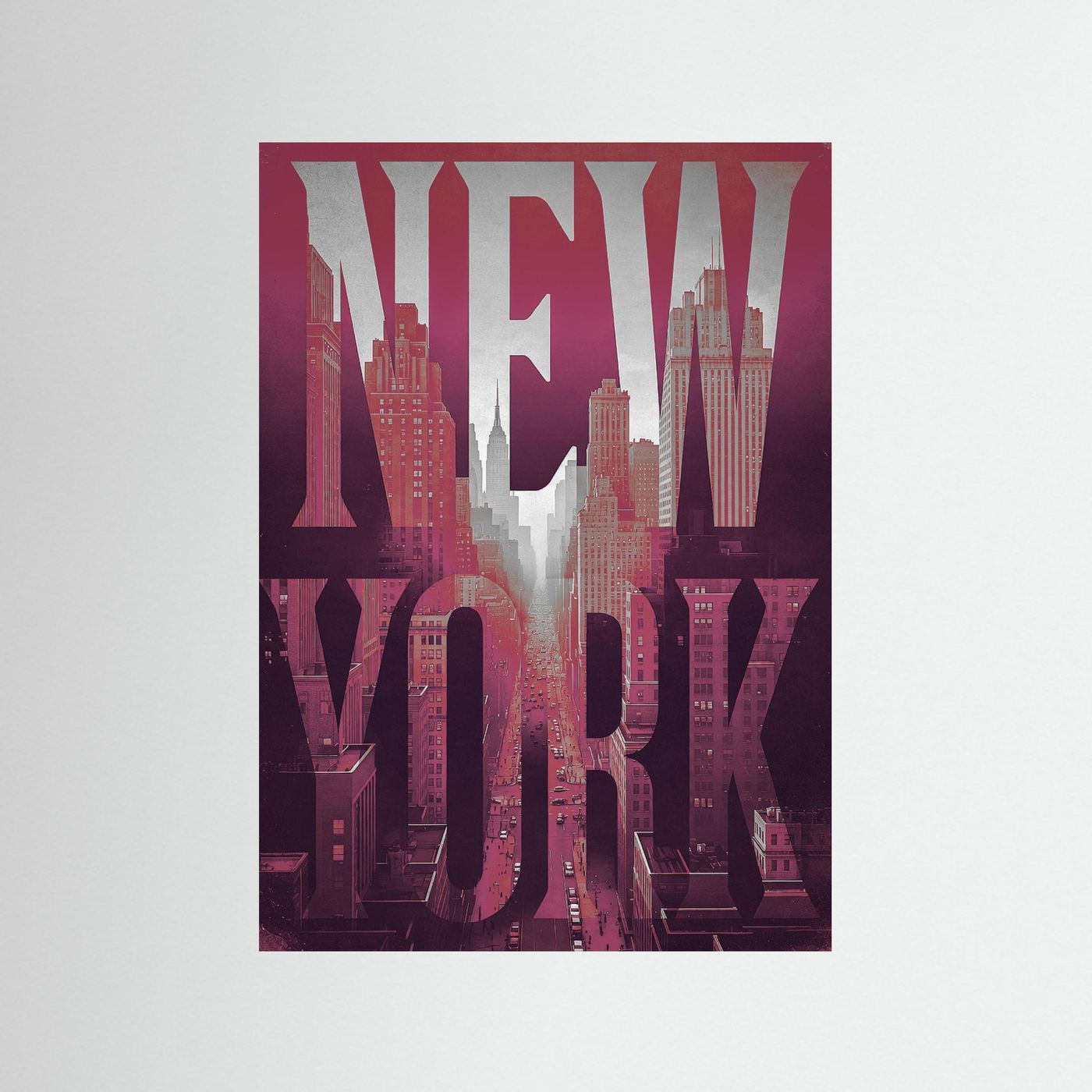 NEW YORK 1 Red | Fine Art Poster | PlasteringPosters.com
