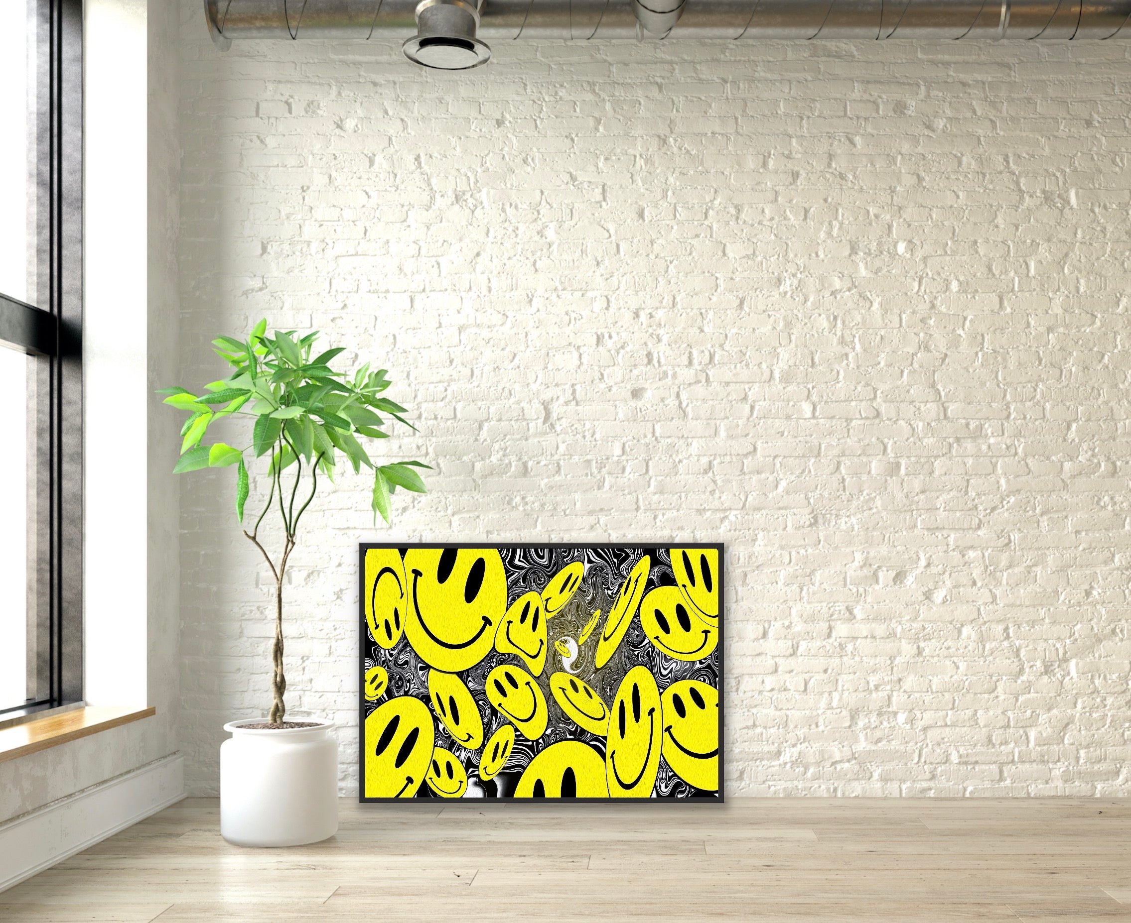 HAPPY DELIRIUM | Smiley Face Pop Art Poster | PlasteringPosters.com