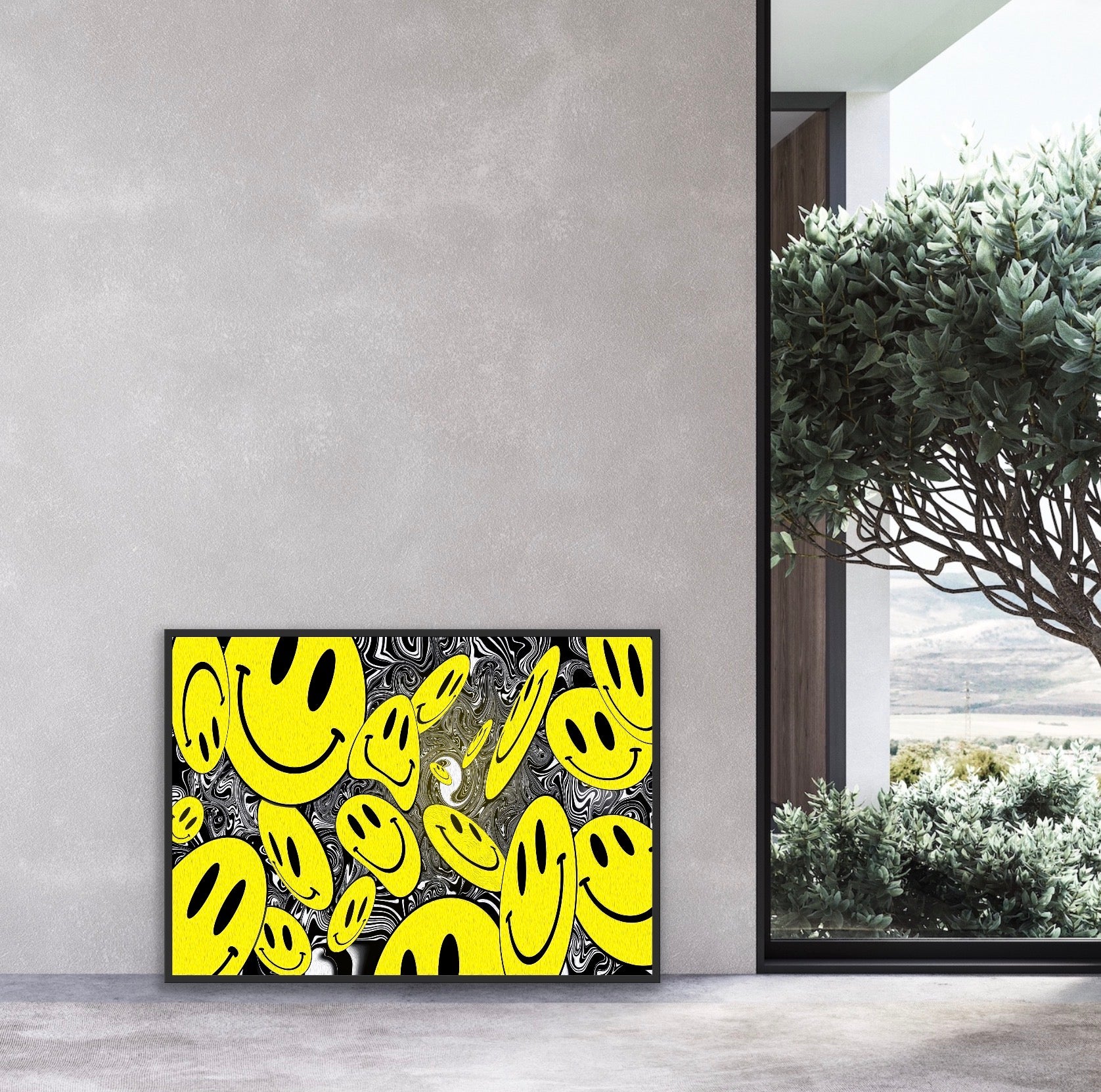 HAPPY DELIRIUM | Smiley Face Pop Art Poster | PlasteringPosters.com