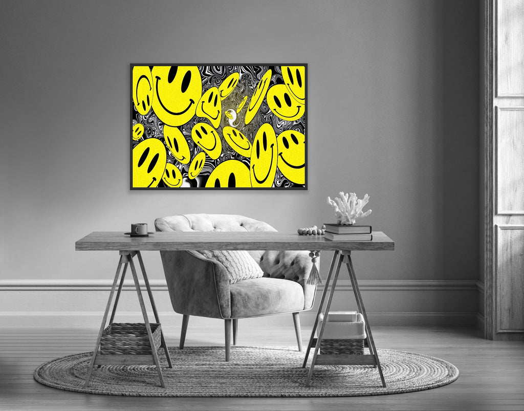 HAPPY DELIRIUM | Smiley Face Pop Art Poster | PlasteringPosters.com
