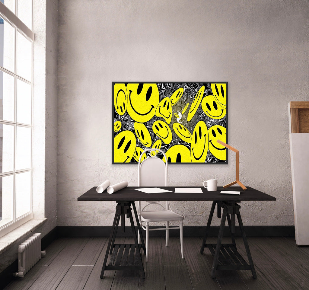 HAPPY DELIRIUM | Smiley Face Pop Art Poster | PlasteringPosters.com