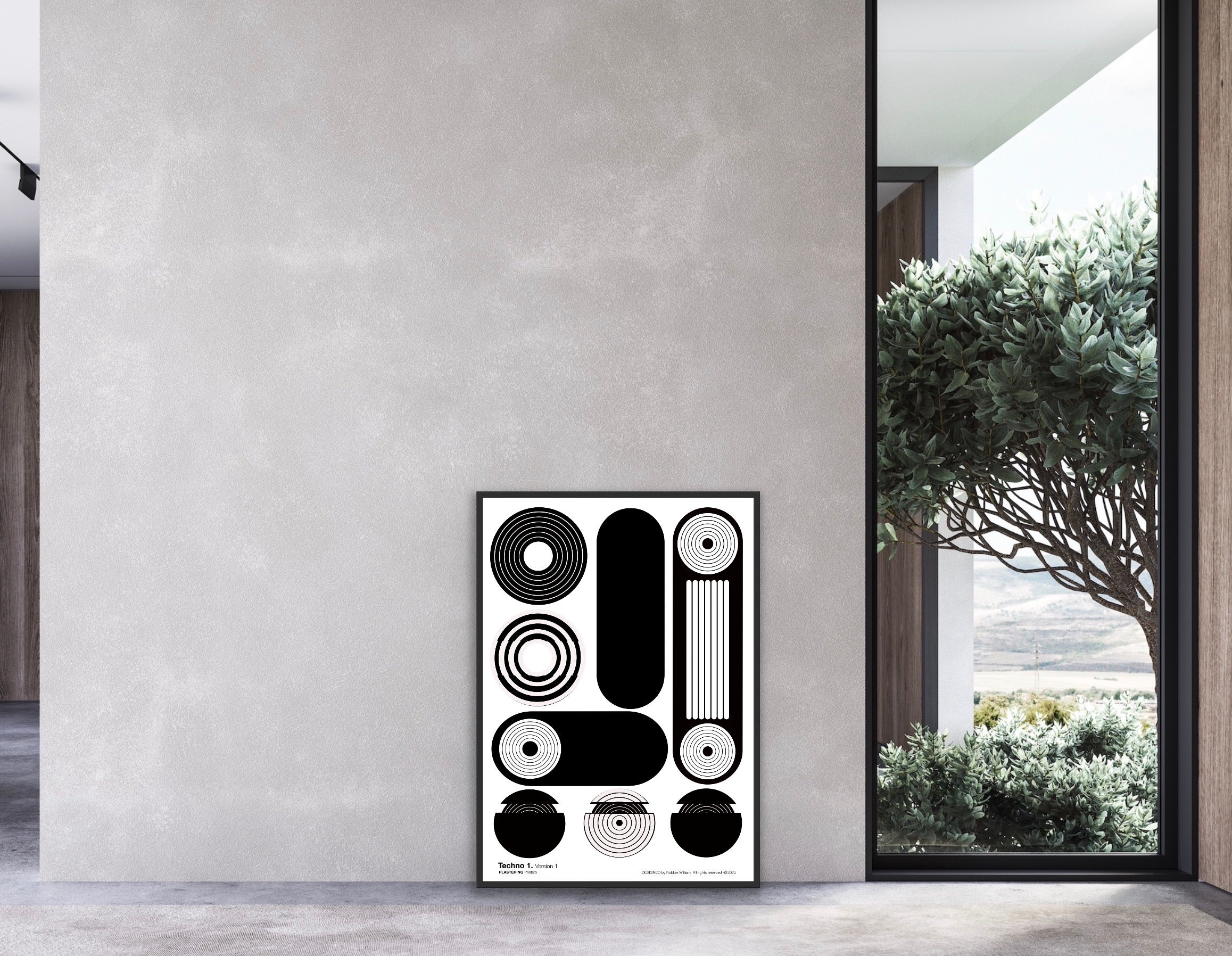 BAUHAUS 1919-1933 Techno 1 V1 | Geometric Techno Art Poster | PlasteringPosters.com