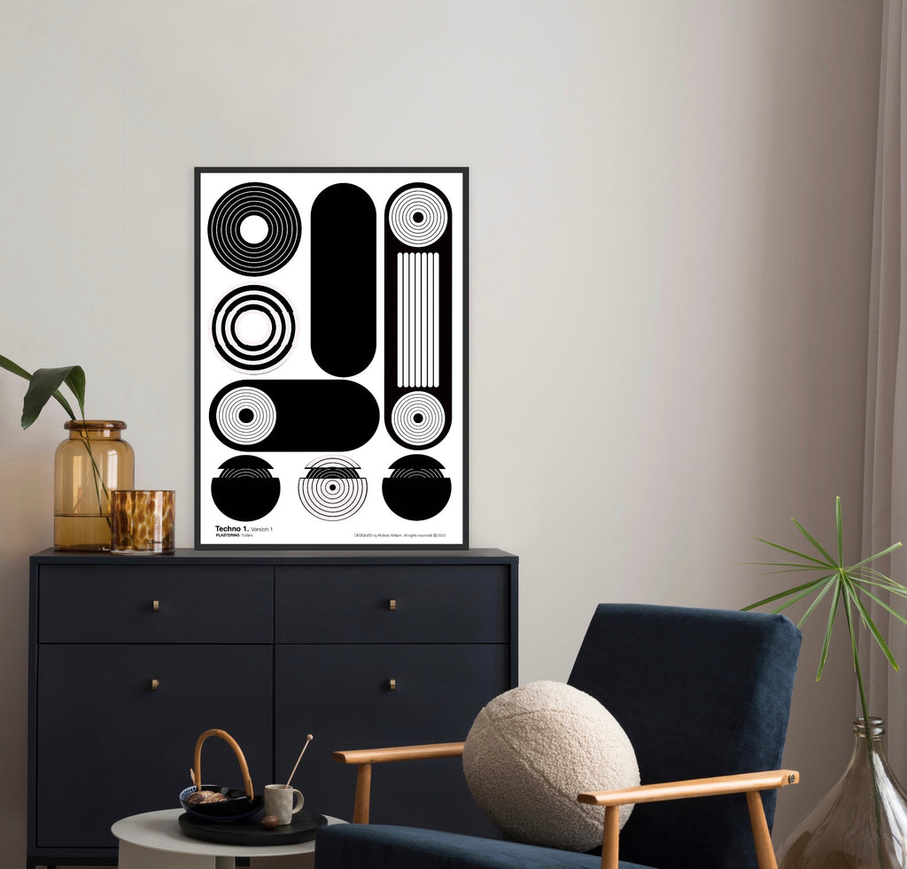BAUHAUS 1919-1933 Techno 1 V1 | Geometric Techno Art Poster | PlasteringPosters.com