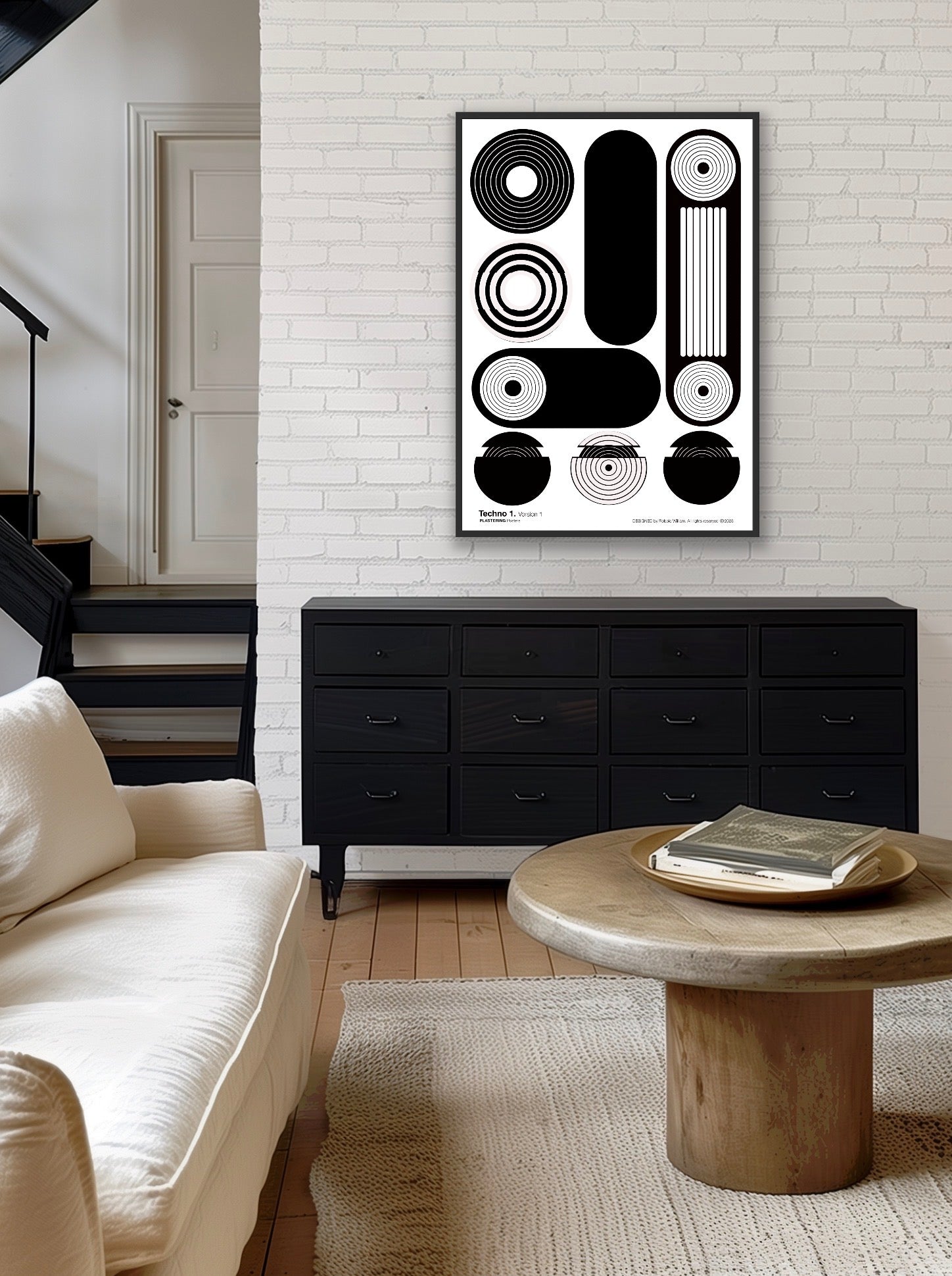 BAUHAUS 1919-1933 Techno 1 V1 | Geometric Techno Art Poster | PlasteringPosters.com