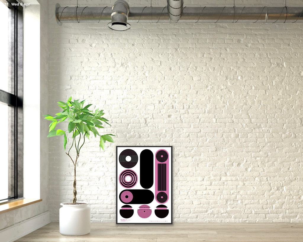 BAUHAUS 1919-1933 Techno 1 V2 | Geometric Techno Art Poster | PlasteringPosters.com