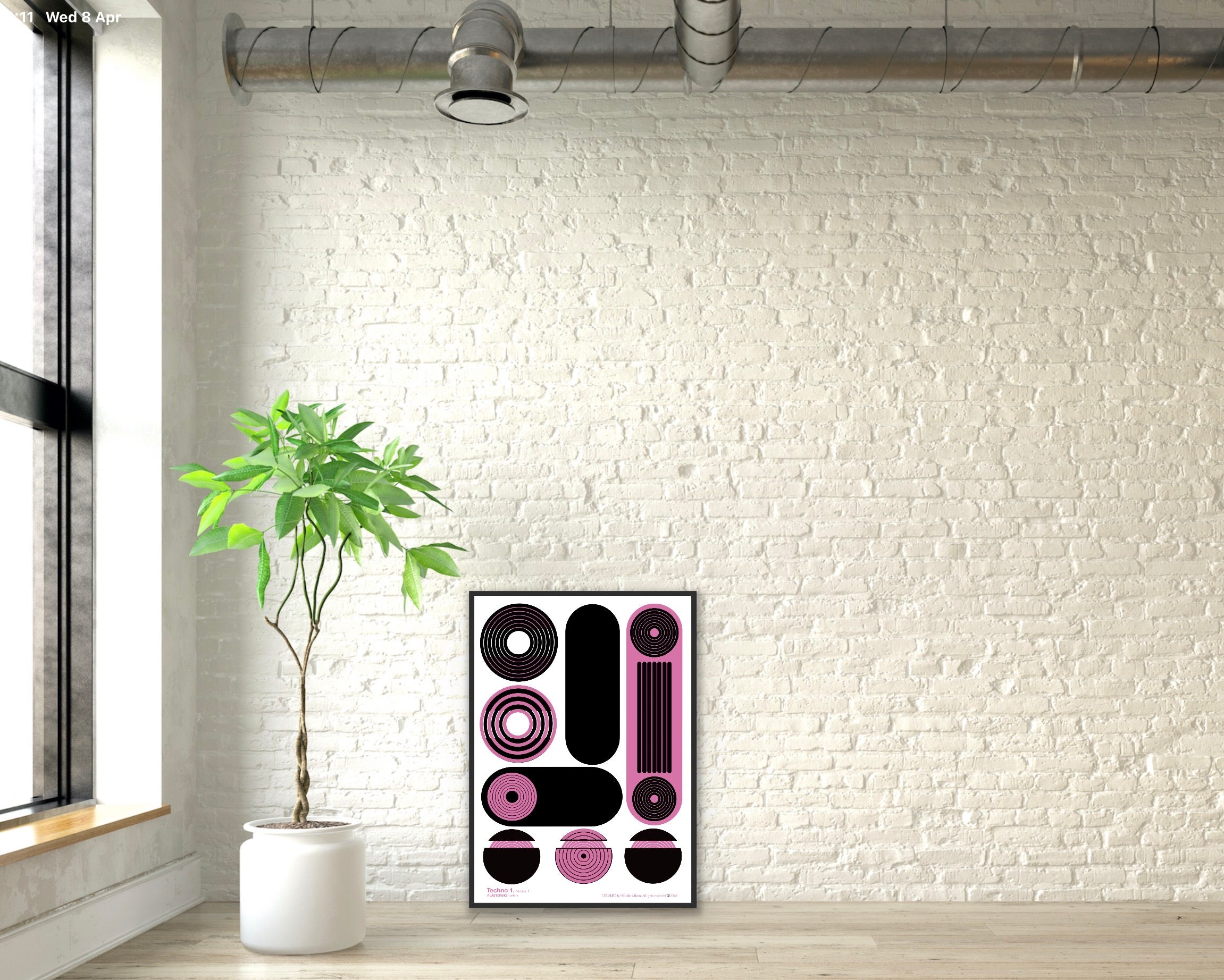BAUHAUS 1919-1933 Techno 1 V2 | Geometric Techno Art Poster | PlasteringPosters.com