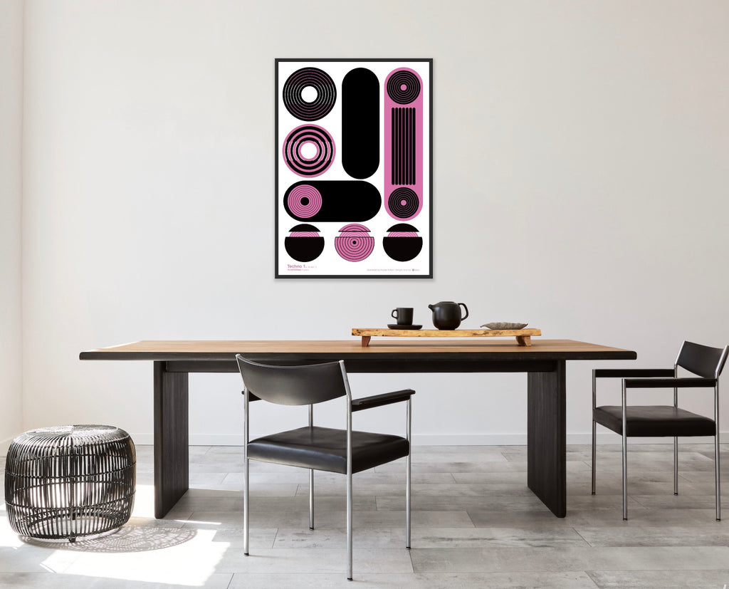 BAUHAUS 1919-1933 Techno 1 V2 | Geometric Techno Art Poster | PlasteringPosters.com