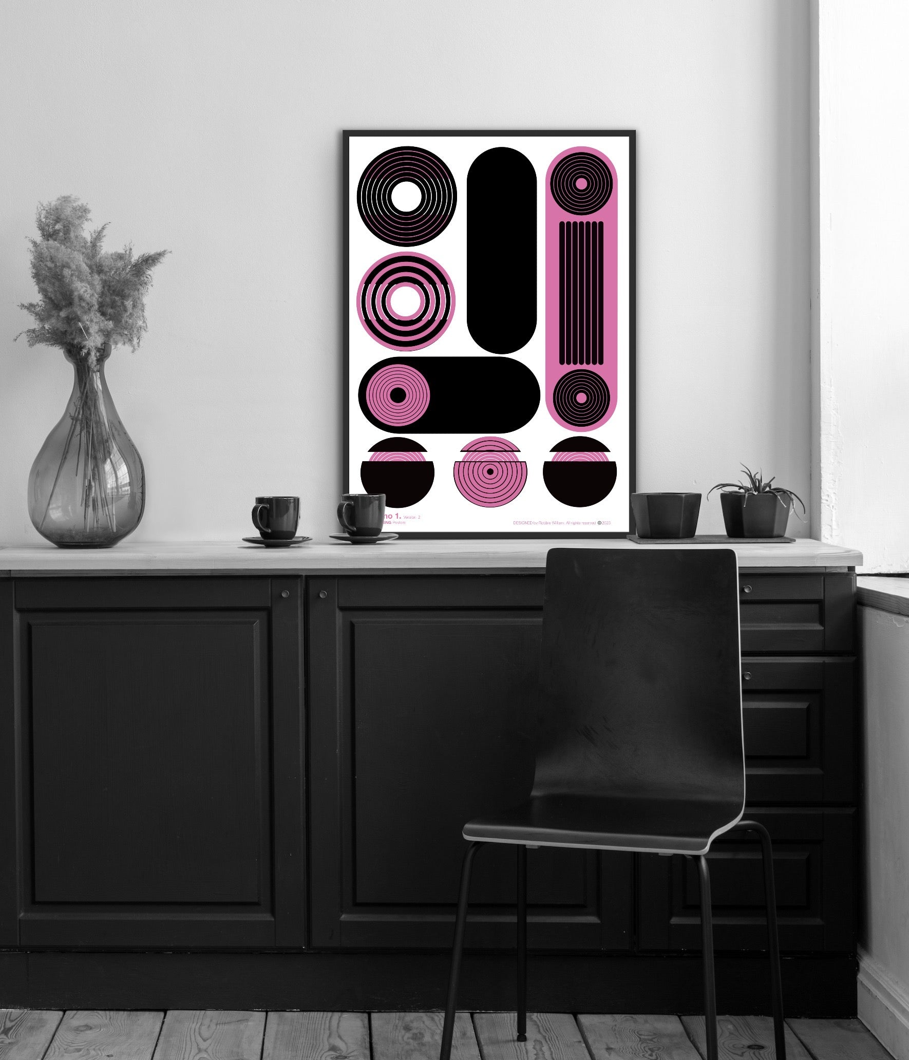 BAUHAUS 1919-1933 Techno 1 V2 | Geometric Techno Art Poster | PlasteringPosters.com