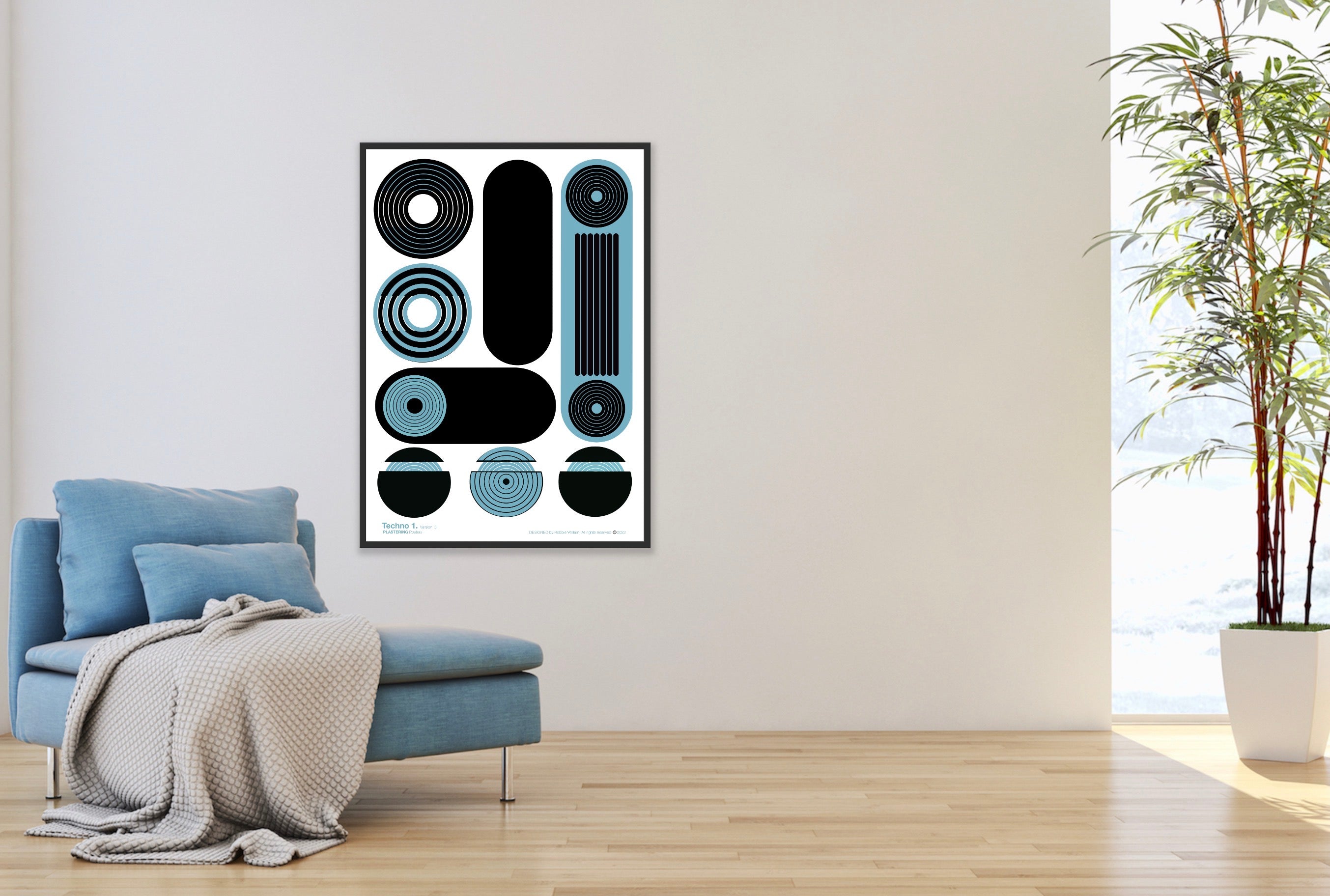 BAUHAUS 1919-1933 Techno 1 V3 | Geometric Techno Art Poster | PlasteringPosters.com