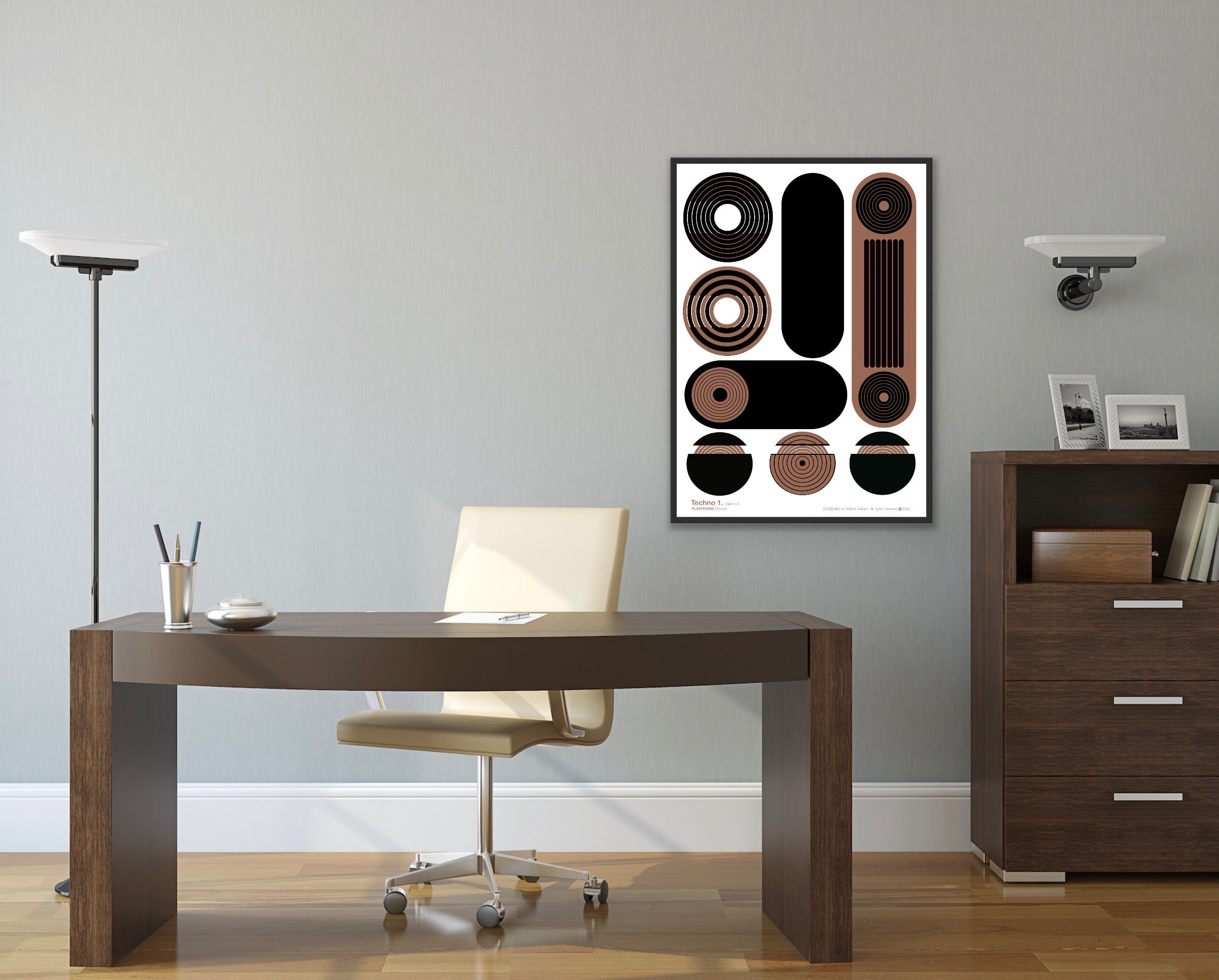 BAUHAUS 1919-1933 Techno 1 V4 | Geometric Techno Art Poster | PlasteringPosters.com