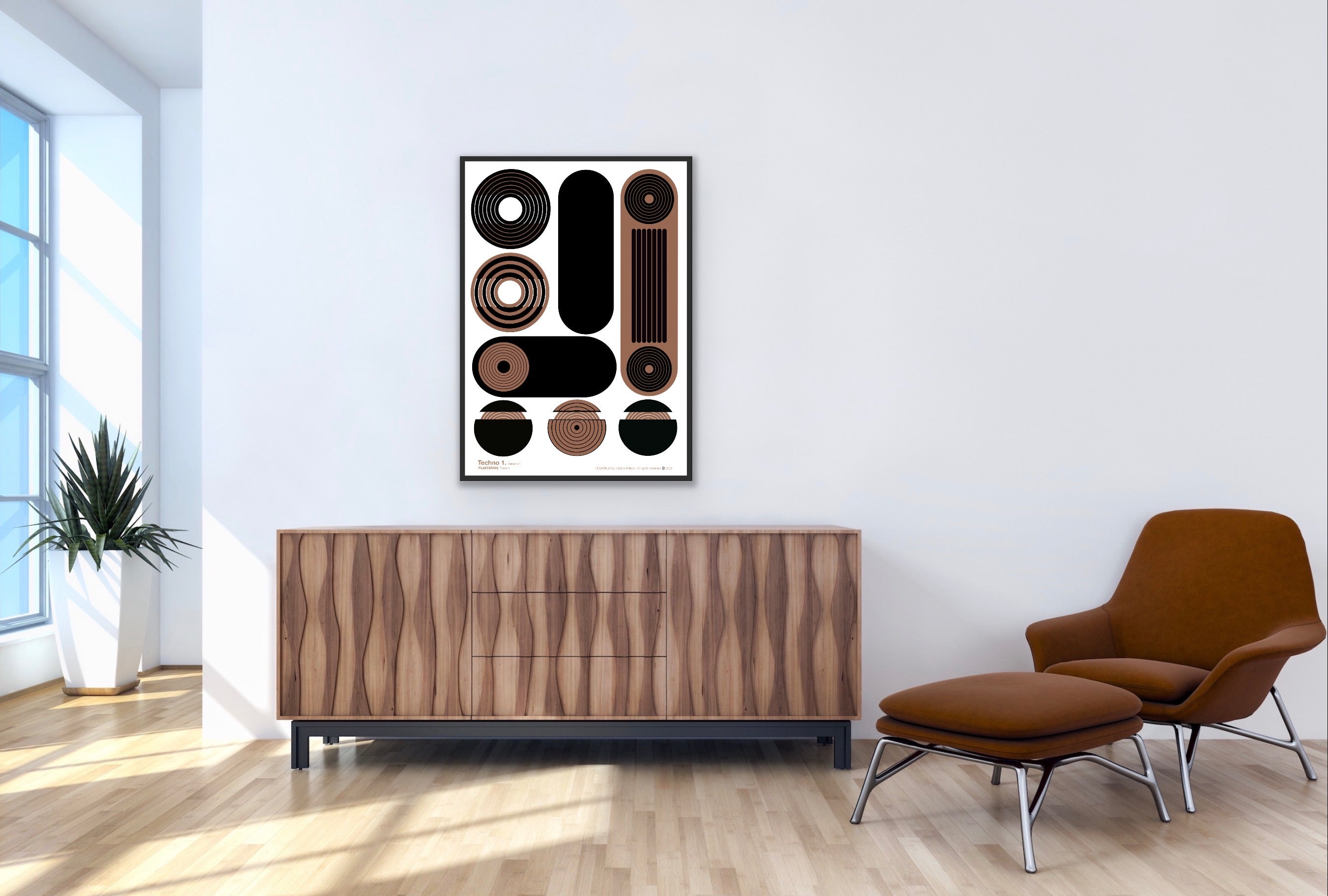 BAUHAUS 1919-1933 Techno 1 V4 | Geometric Techno Art Poster | PlasteringPosters.com