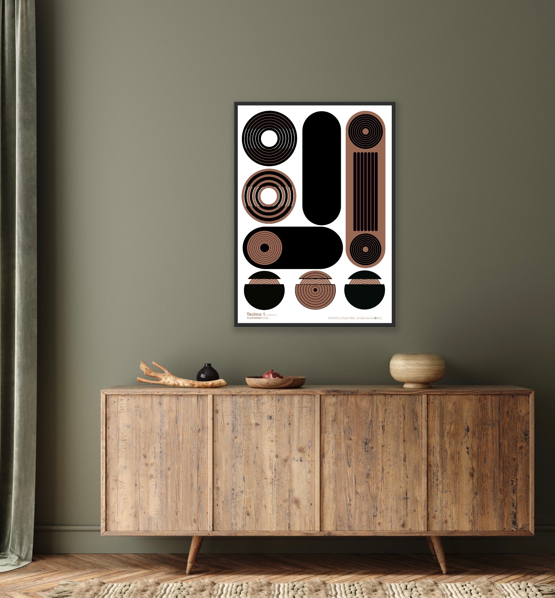BAUHAUS 1919-1933 Techno 1 V4 | Geometric Techno Art Poster | PlasteringPosters.com