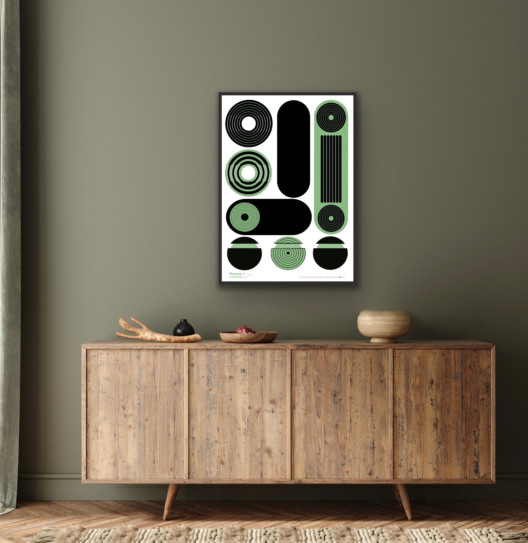 BAUHAUS 1919-1933 Techno 1 V5 | Geometric Techno Art Poster | PlasteringPosters.com