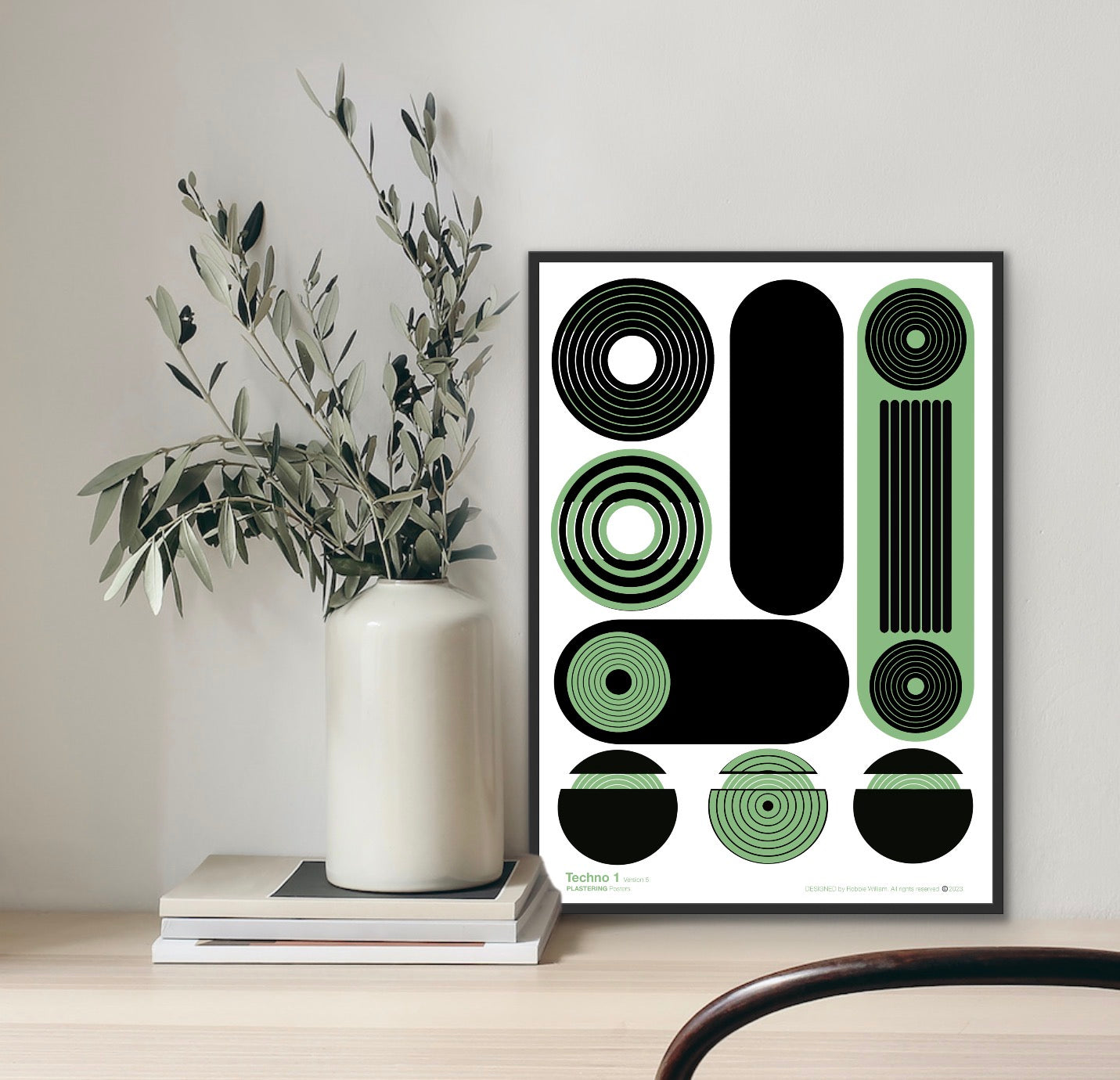 BAUHAUS 1919-1933 Techno 1 V5 | Geometric Techno Art Poster | PlasteringPosters.com