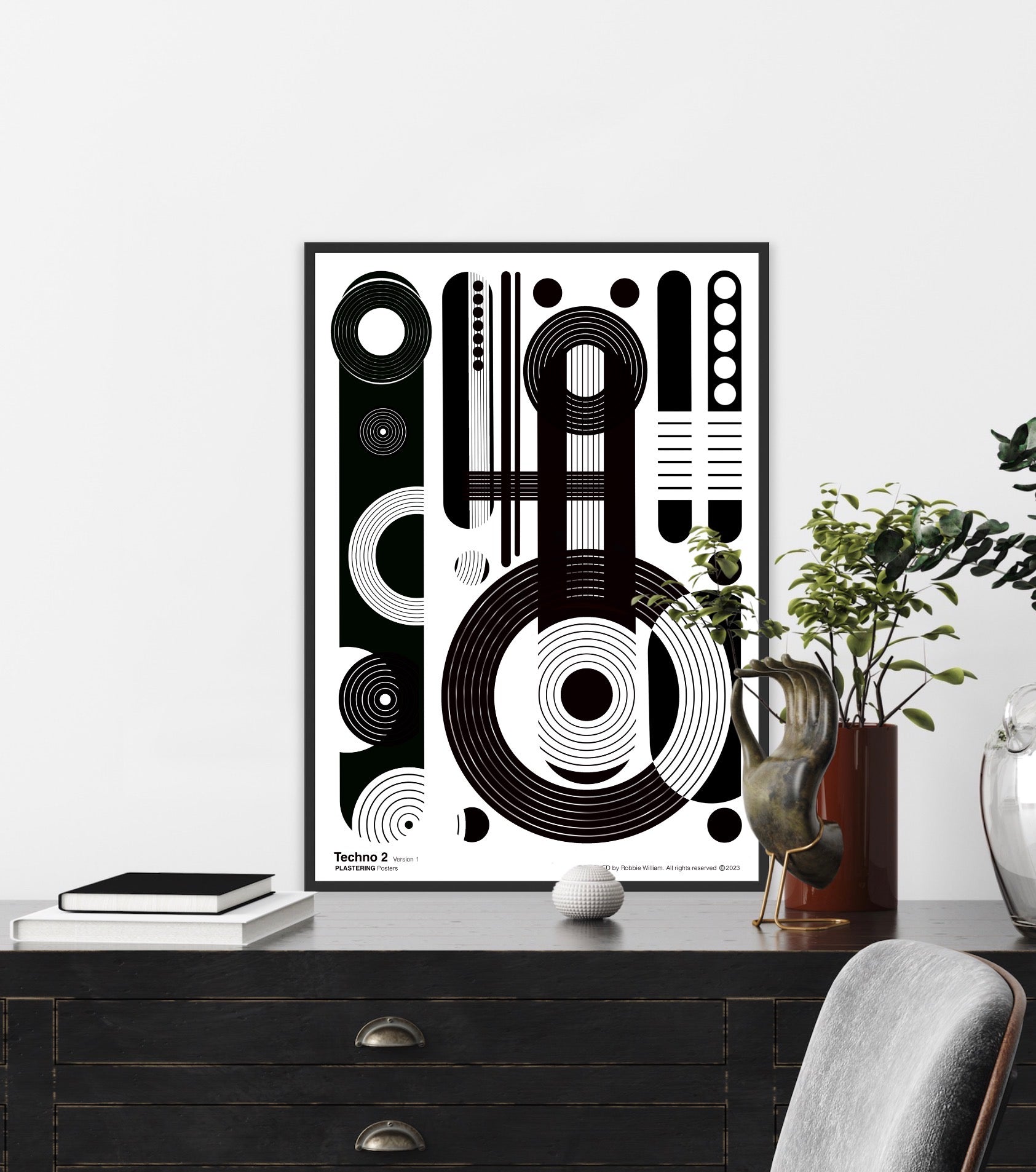 BAUHAUS 1919-1933 Techno 2 V1 | Geometric Techno Art Poster | PlasteringPosters.com