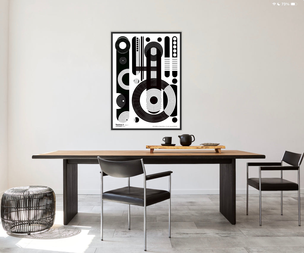 BAUHAUS 1919-1933 Techno 2 V1 | Geometric Techno Art Poster | PlasteringPosters.com