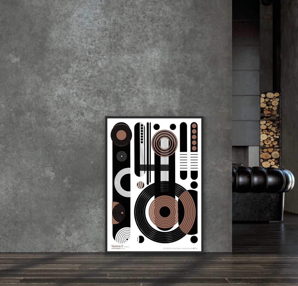BAUHAUS 1919-1933 Techno 2 V2 | Geometric Techno Art Poster | PlasteringPosters.com