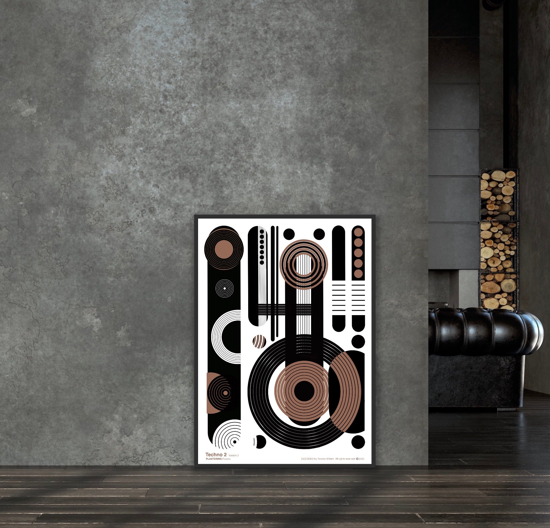 BAUHAUS 1919-1933 Techno 2 V2 | Geometric Techno Art Poster | PlasteringPosters.com