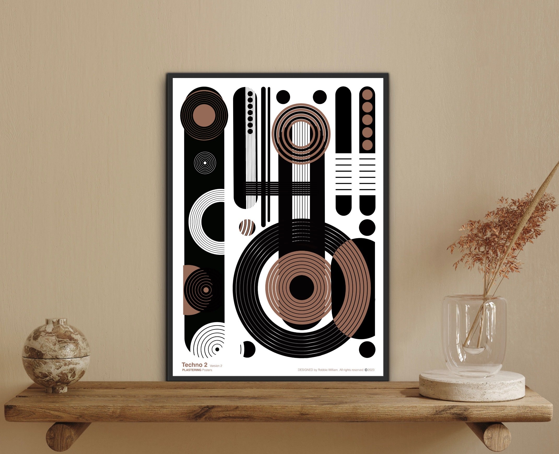 BAUHAUS 1919-1933 Techno 2 V2 | Geometric Techno Art Poster | PlasteringPosters.com