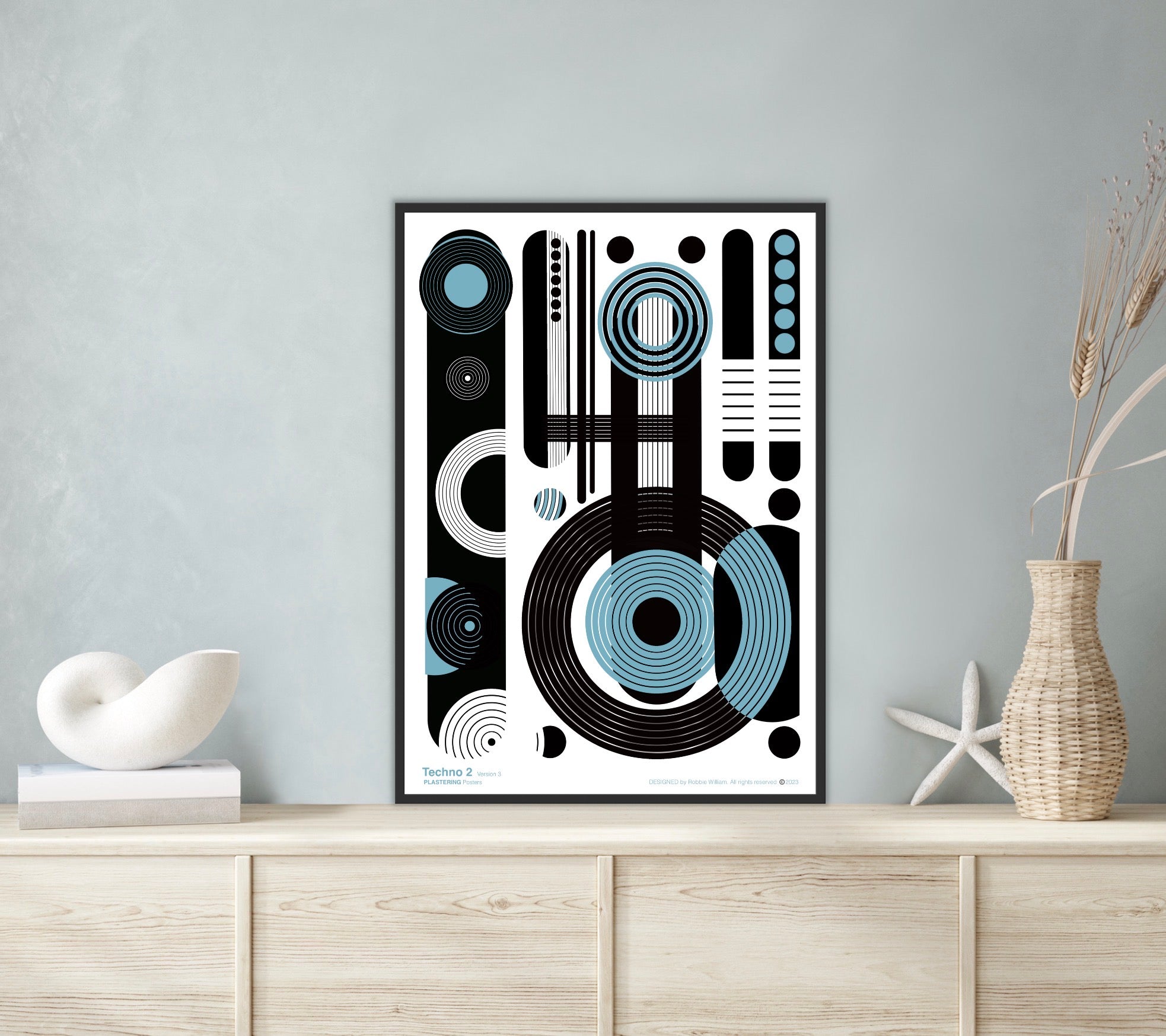 BAUHAUS 1919-1933 Techno 2 V3 | Geometric Techno Art Poster | PlasteringPosters.com