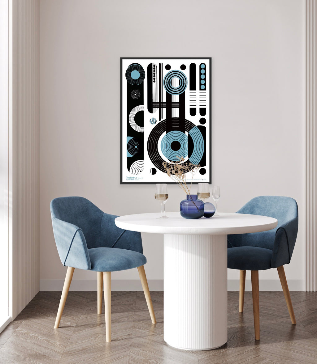 BAUHAUS 1919-1933 Techno 2 V3 | Geometric Techno Art Poster | PlasteringPosters.com
