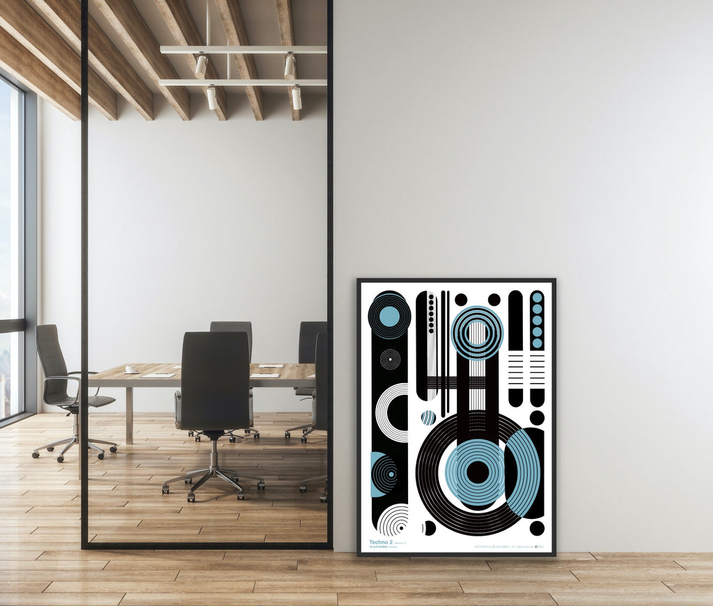 BAUHAUS 1919-1933 Techno 2 V3 | Geometric Techno Art Poster | PlasteringPosters.com