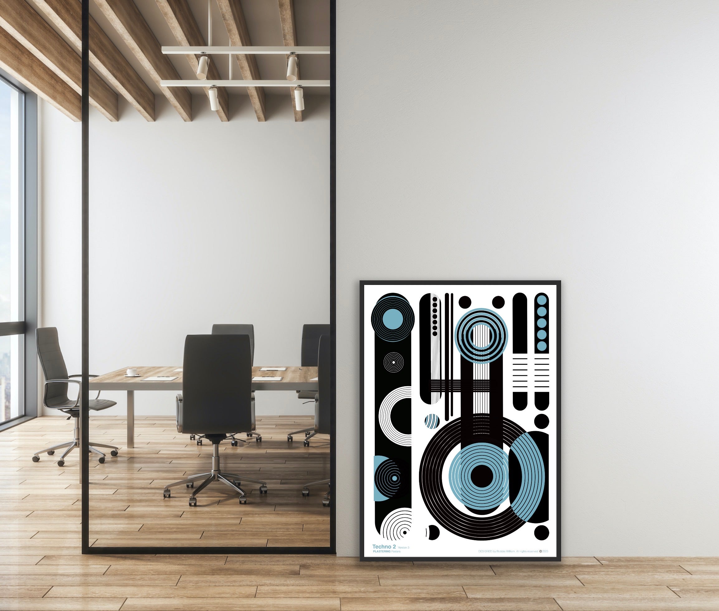 BAUHAUS 1919-1933 Techno 2 V3 | Geometric Techno Art Poster | PlasteringPosters.com