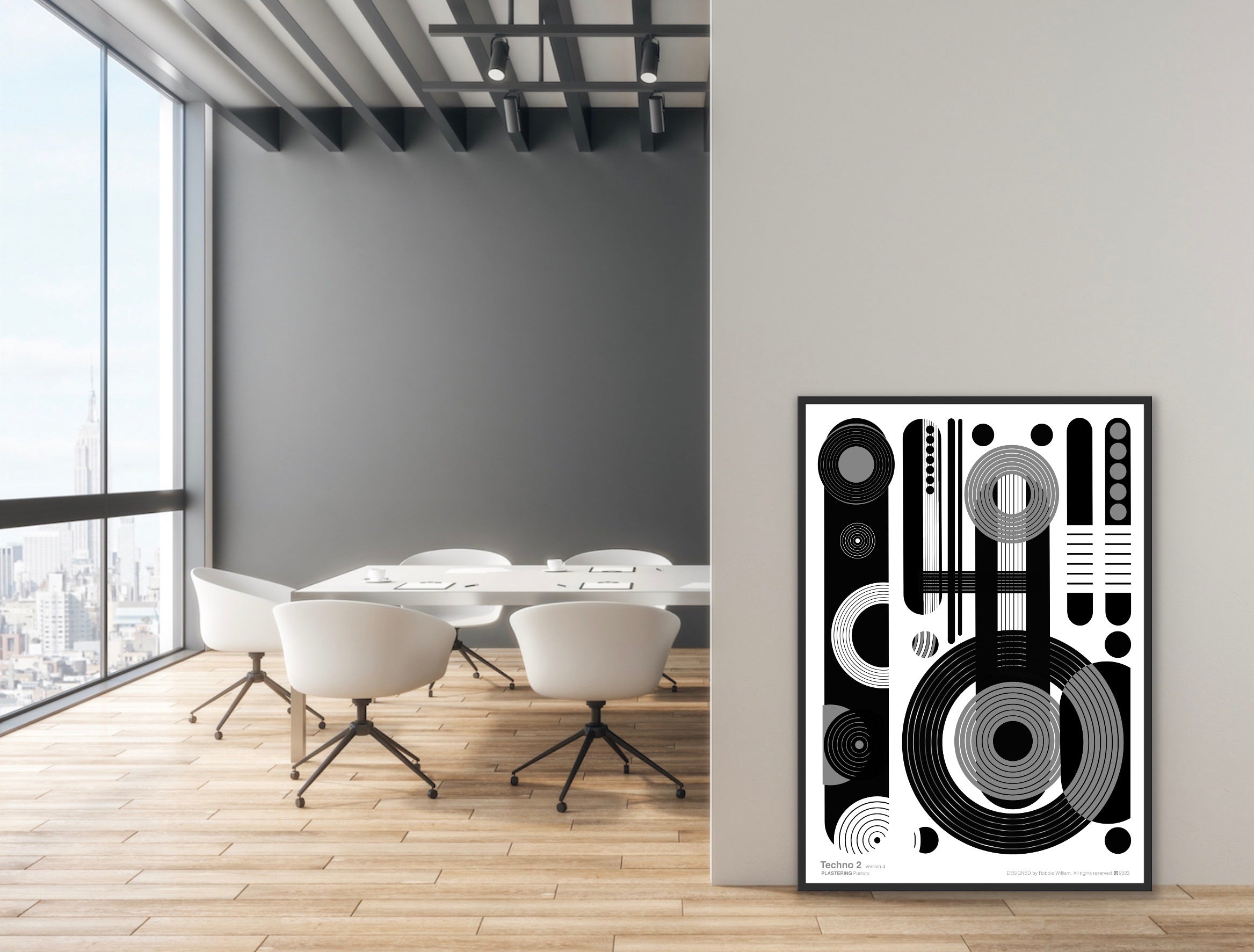 BAUHAUS 1919-1933 Techno 2 V4 | Geometric Techno Art Poster | PlasteringPosters.com