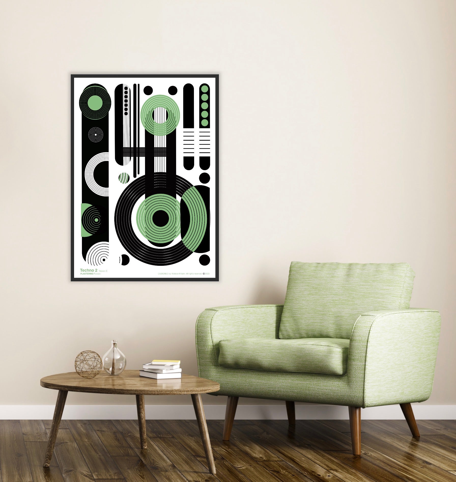 BAUHAUS 1919-1933 Techno 2 V5 | Geometric Techno Art Poster | PlasteringPosters.com