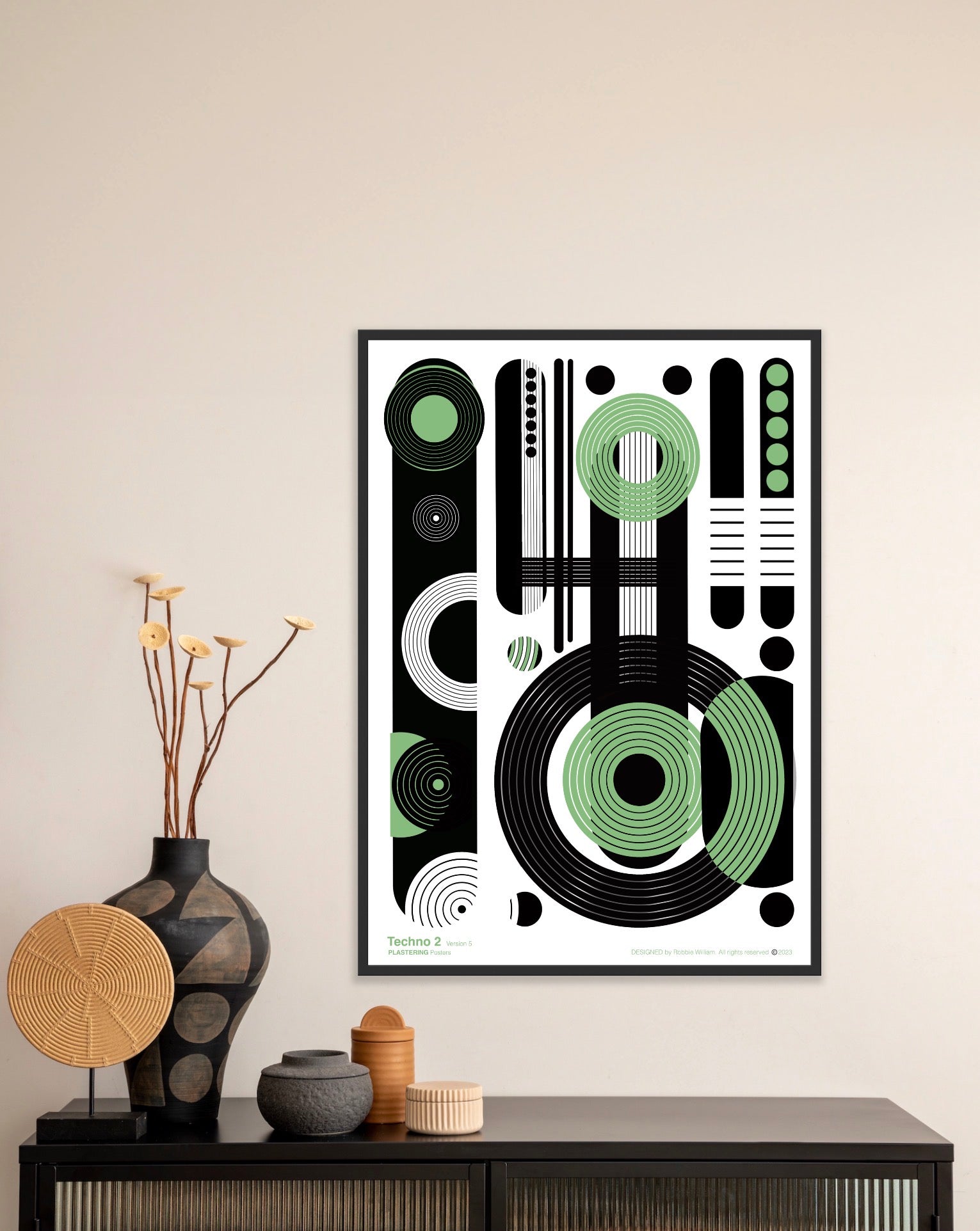 BAUHAUS 1919-1933 Techno 2 V5 | Geometric Techno Art Poster | PlasteringPosters.com