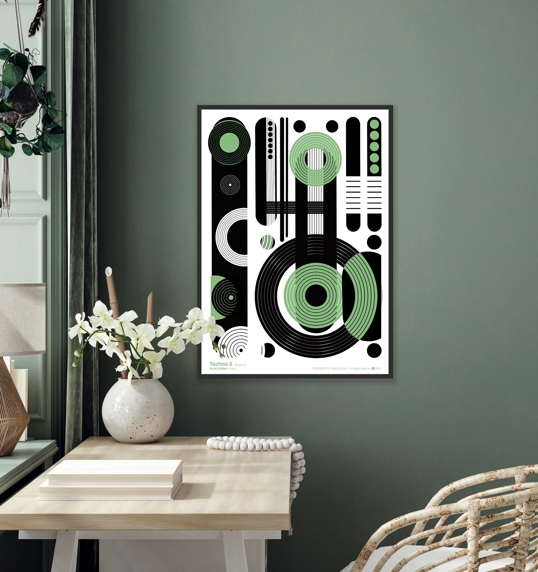 BAUHAUS 1919-1933 Techno 2 V5 | Geometric Techno Art Poster | PlasteringPosters.com