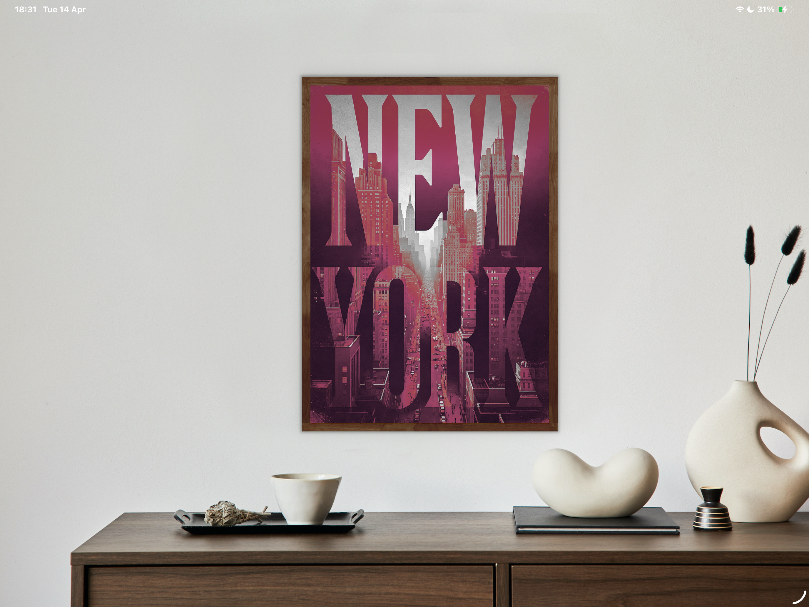 NEW YORK 1 Red | PlasteringPosters.com | Fine Art Printed Posters