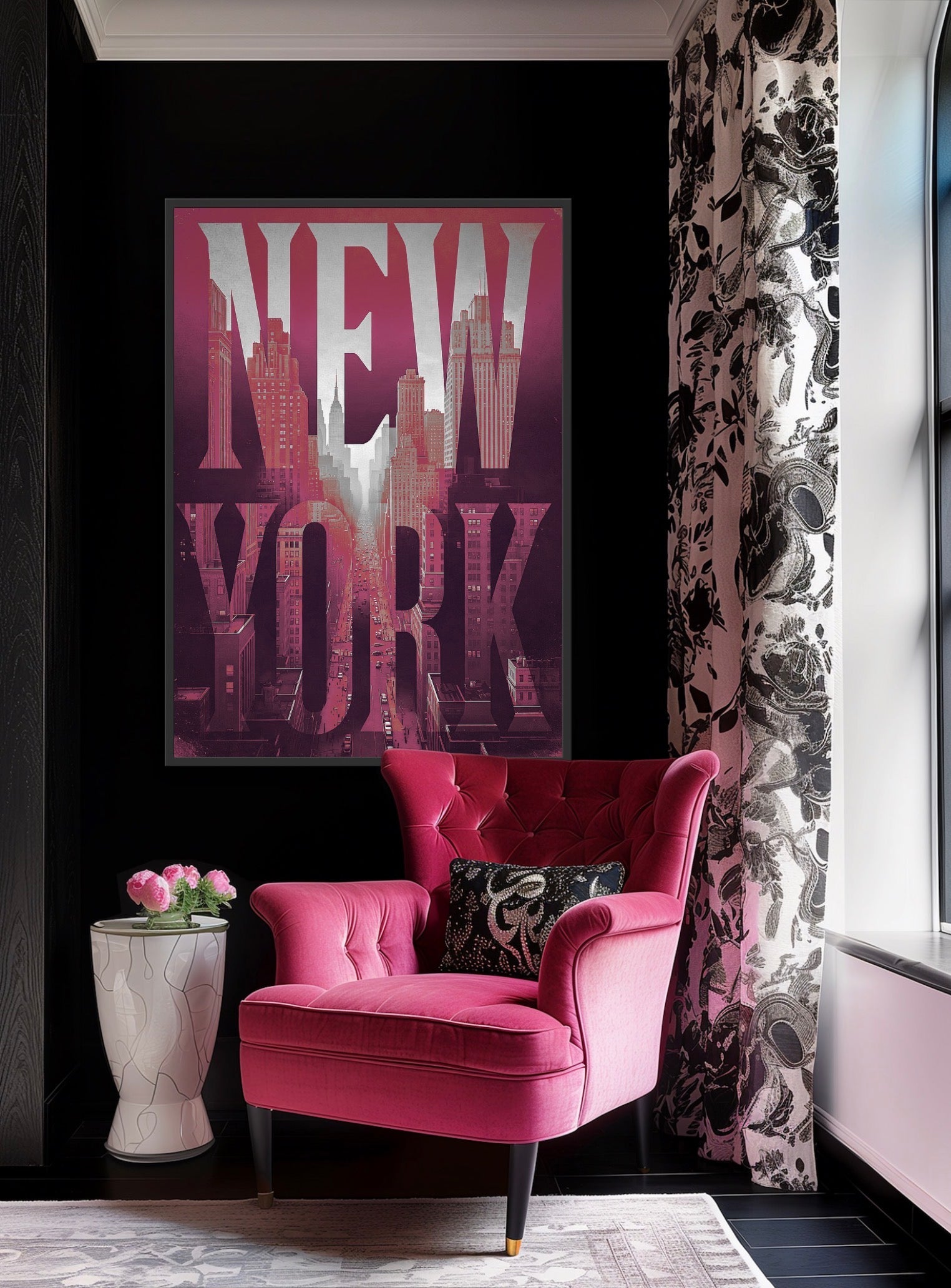NEW YORK 1 Red | PlasteringPosters.com | Fine Art Printed Posters