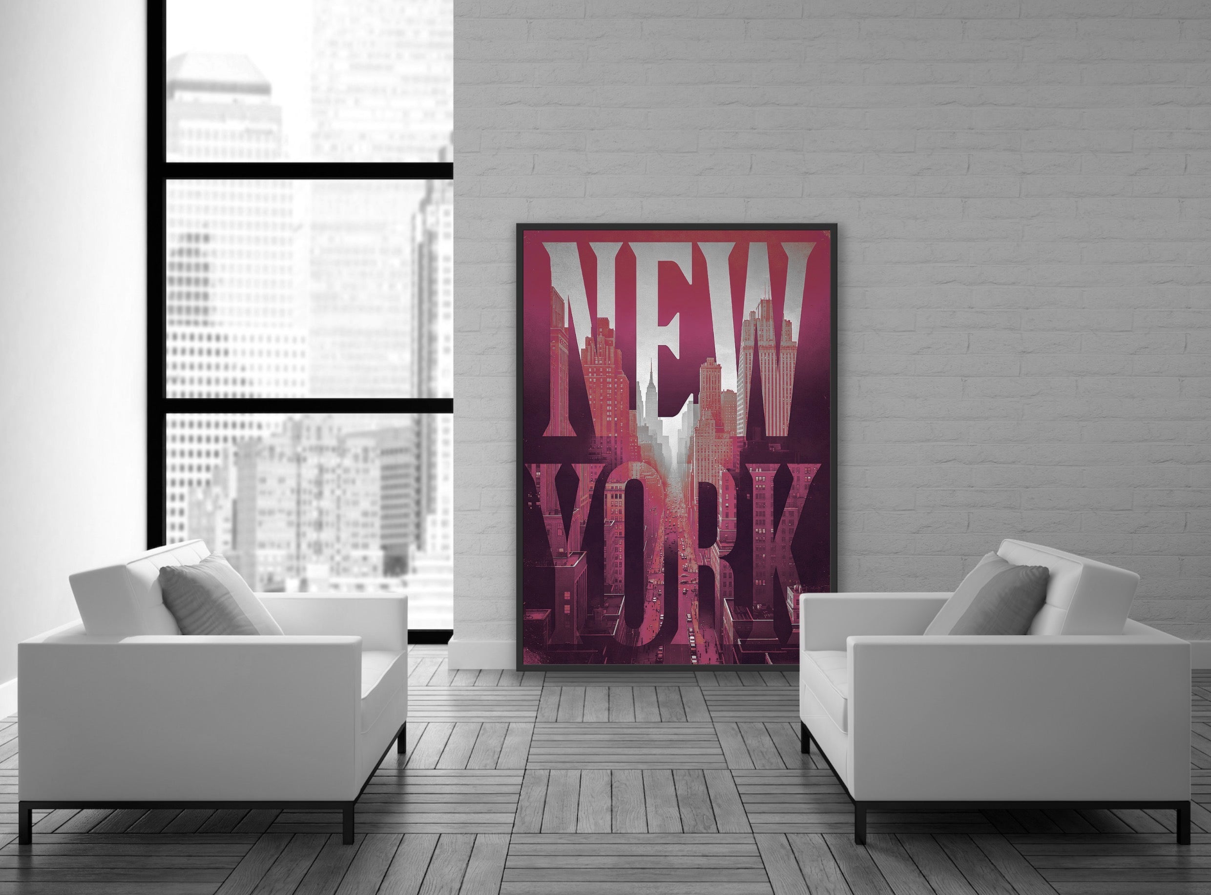 NEW YORK 1 Red | PlasteringPosters.com | Fine Art Printed Posters