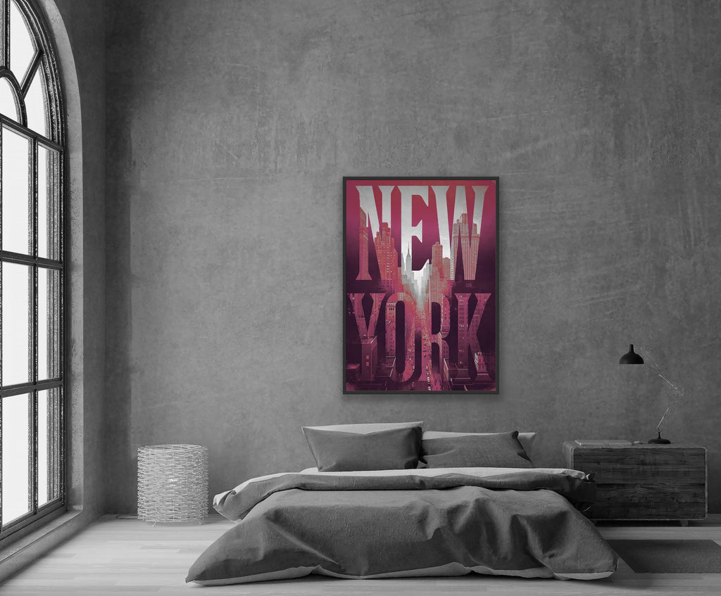 NEW YORK 1 Red | PlasteringPosters.com | Fine Art Printed Posters