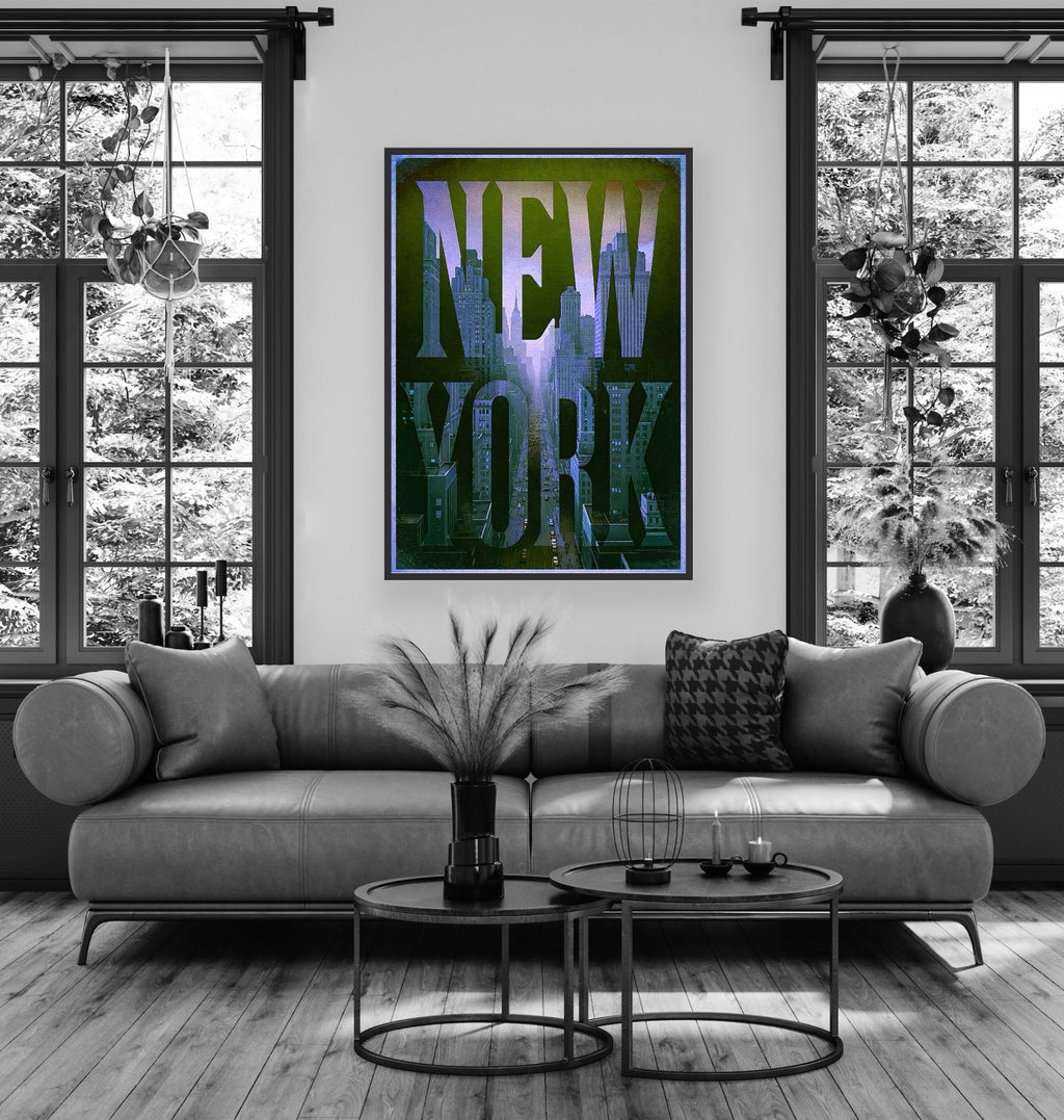 NEW YORK 1 BLUE | Fine Art Poster | PlasteringPosters.com