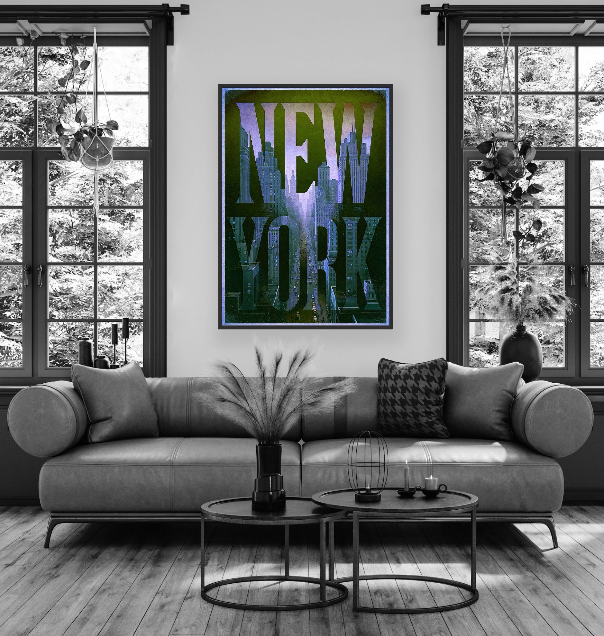 NEW YORK 1 BLUE | Fine Art Poster | PlasteringPosters.com