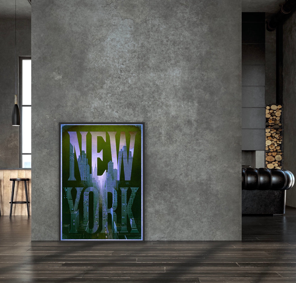 NEW YORK 1 BLUE | Fine Art Poster | PlasteringPosters.com
