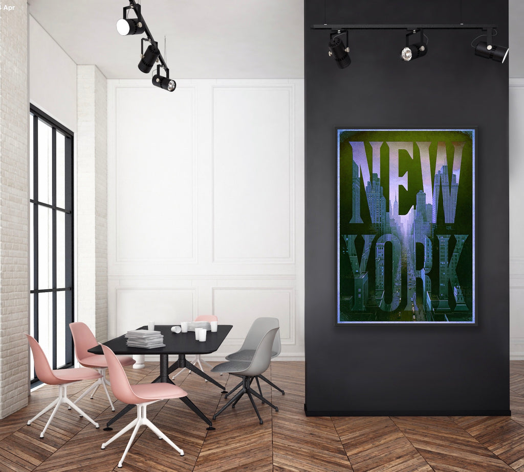 NEW YORK 1 BLUE | Fine Art Poster | PlasteringPosters.com