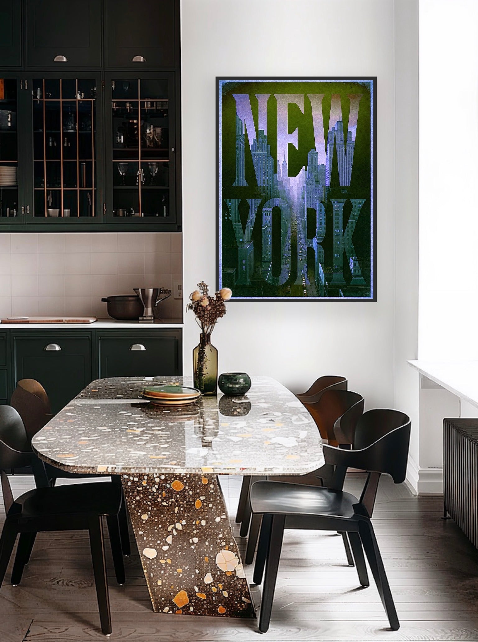 NEW YORK 1 BLUE | Fine Art Poster | PlasteringPosters.com