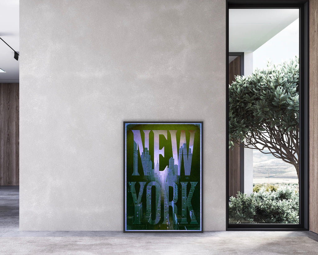 NEW YORK 1 BLUE | Fine Art Poster | PlasteringPosters.com