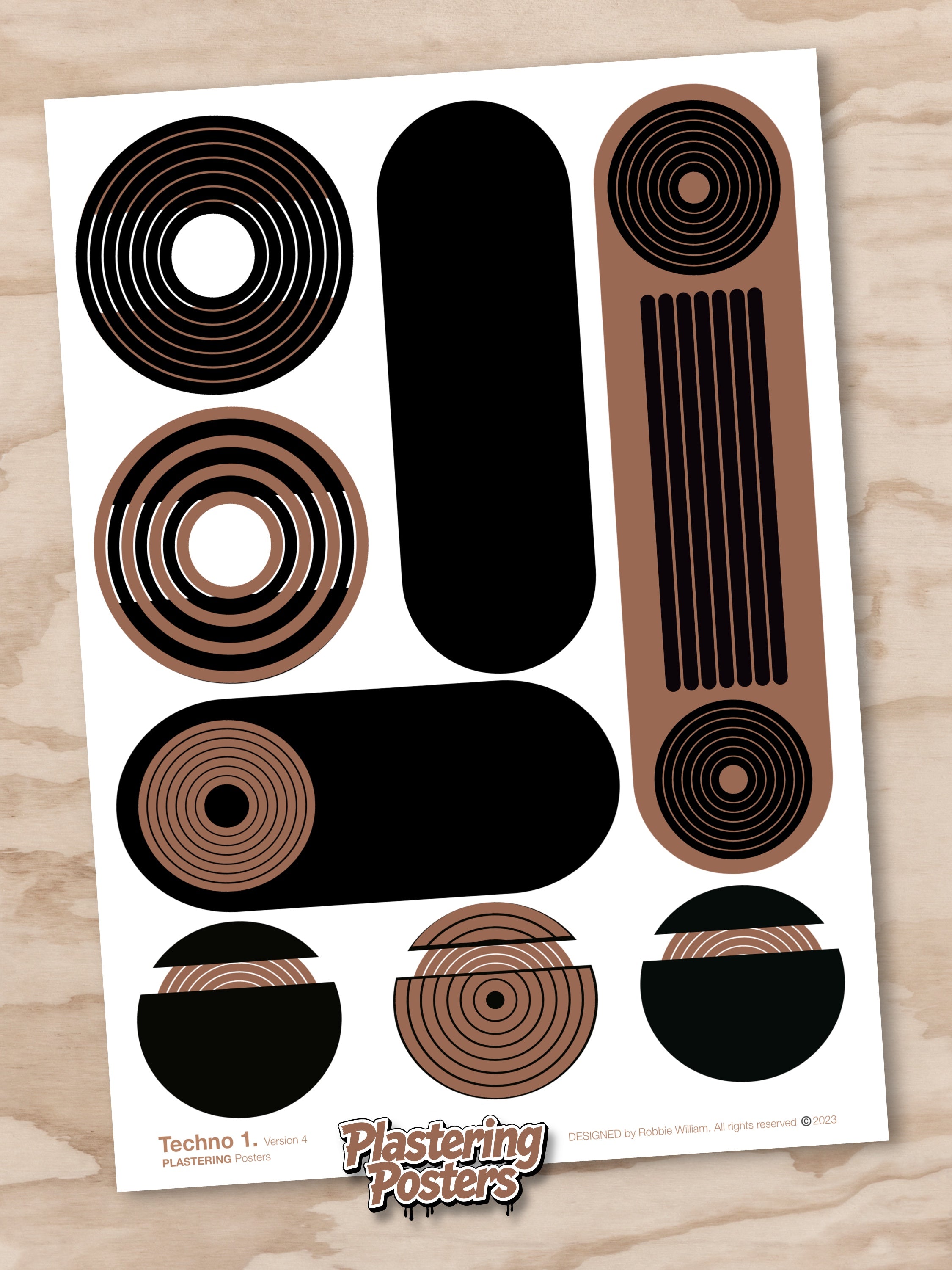 BAUHAUS 1919-1933 Techno 1 V4 | Geometric Techno Art Poster | PlasteringPosters.com
