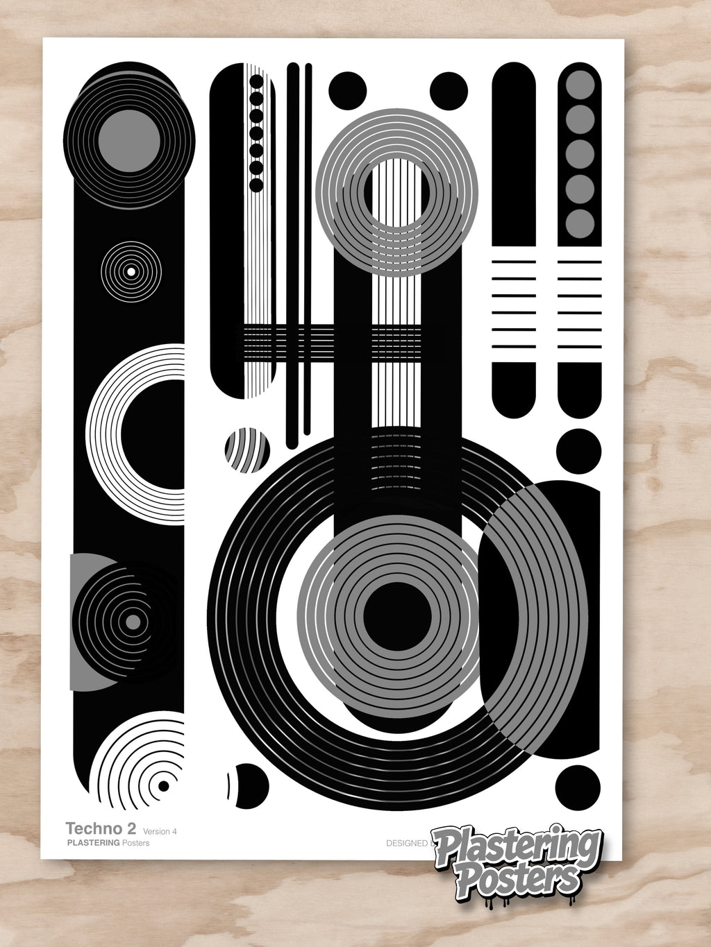 BAUHAUS 1919-1933 Techno 2 V4 | Geometric Techno Art Poster | PlasteringPosters.com