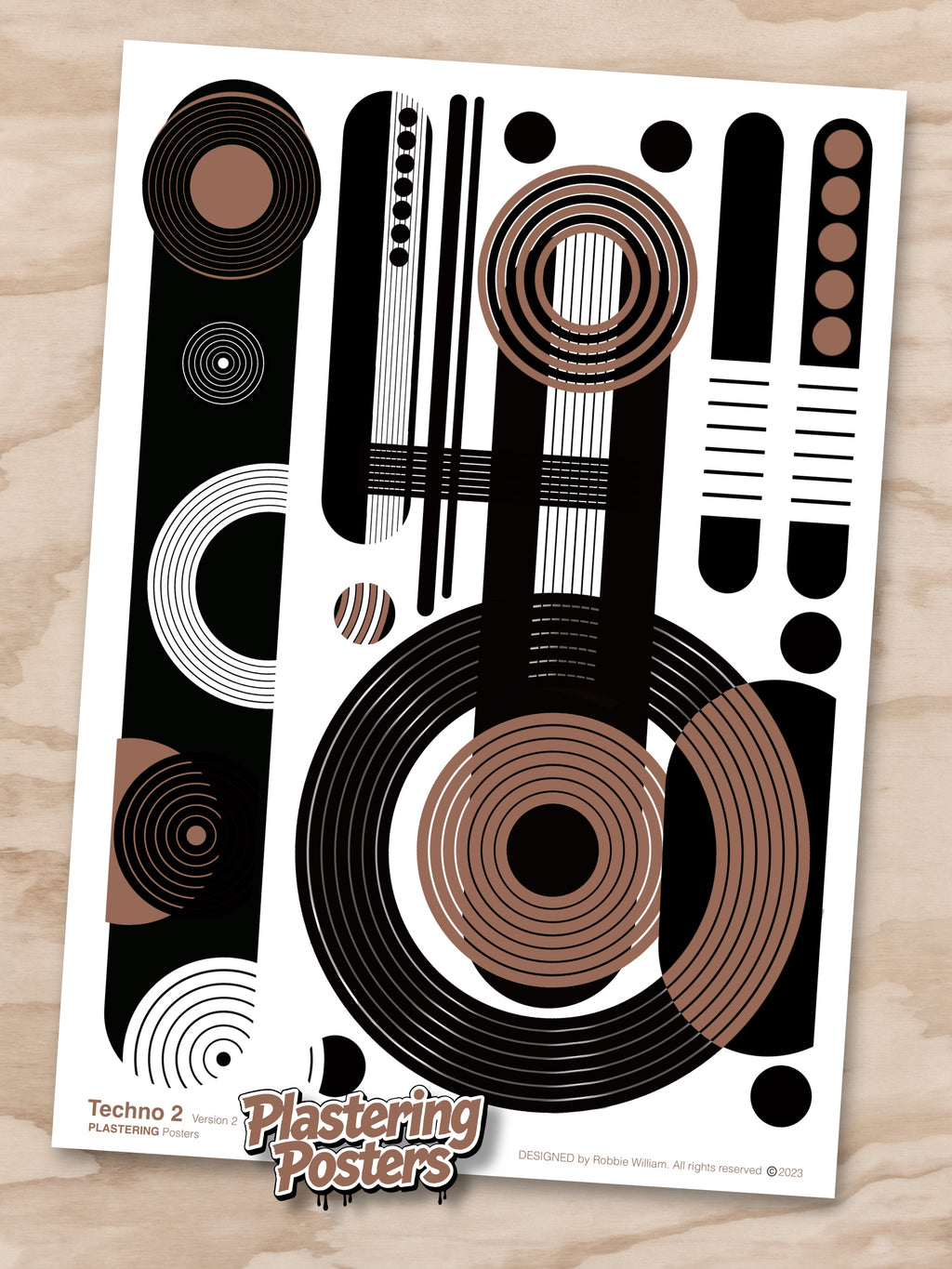 BAUHAUS 1919-1933 Techno 2 V2 | Geometric Techno Art Poster | PlasteringPosters.com