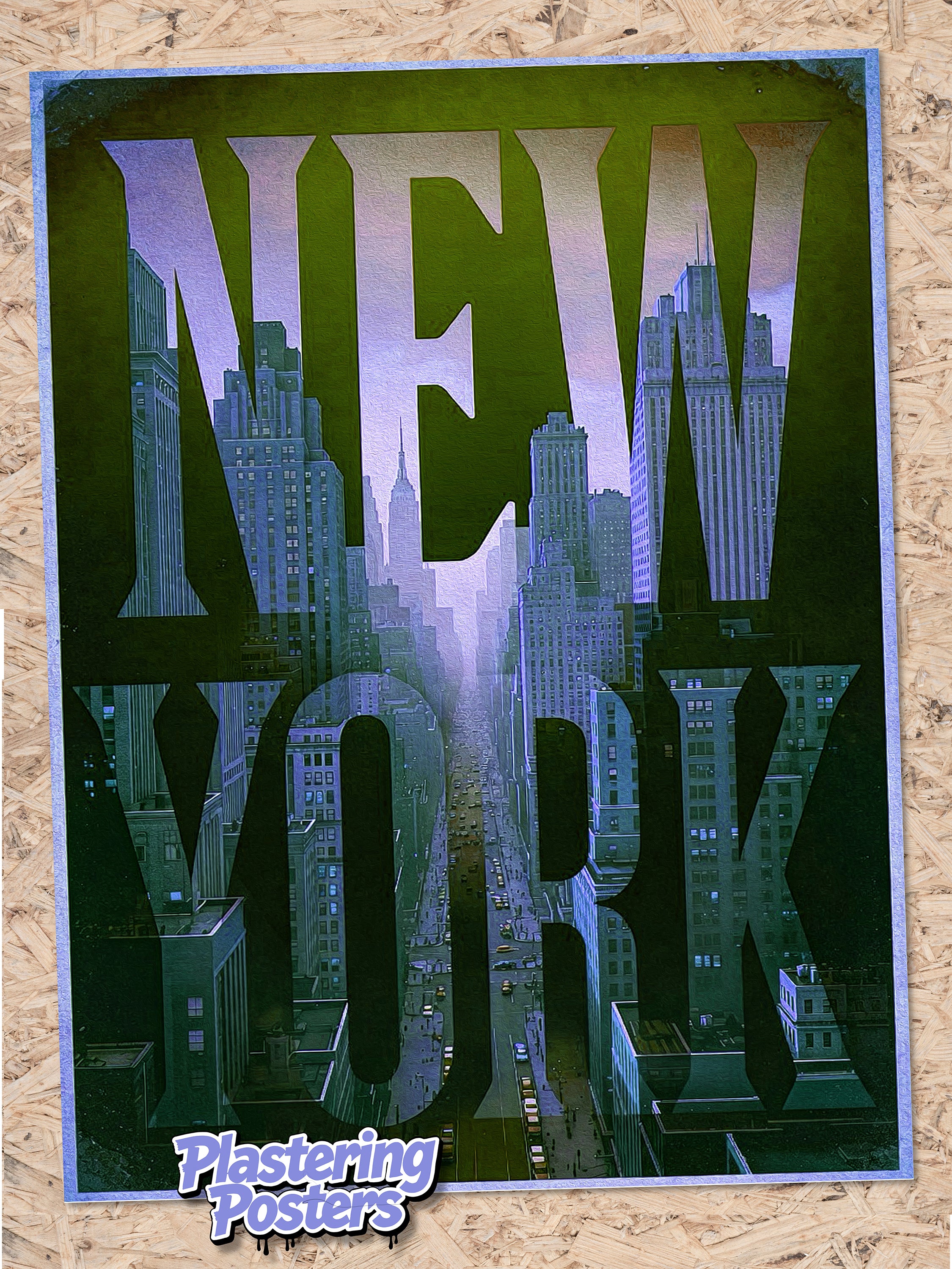 NEW YORK 1 BLUE | Fine Art Poster | PlasteringPosters.com