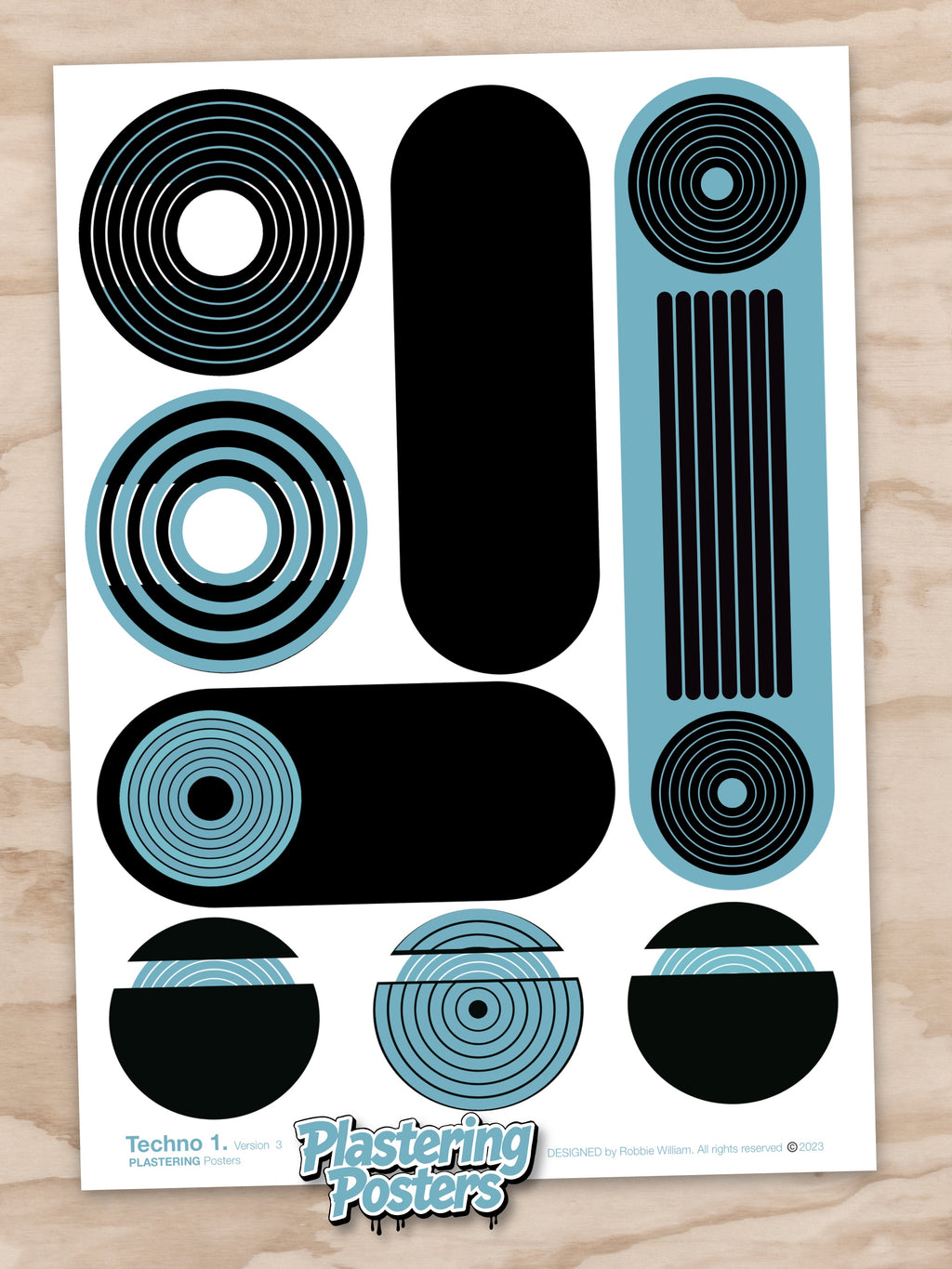 BAUHAUS 1919-1933 Techno 1 V3 | Geometric Techno Art Poster | PlasteringPosters.com