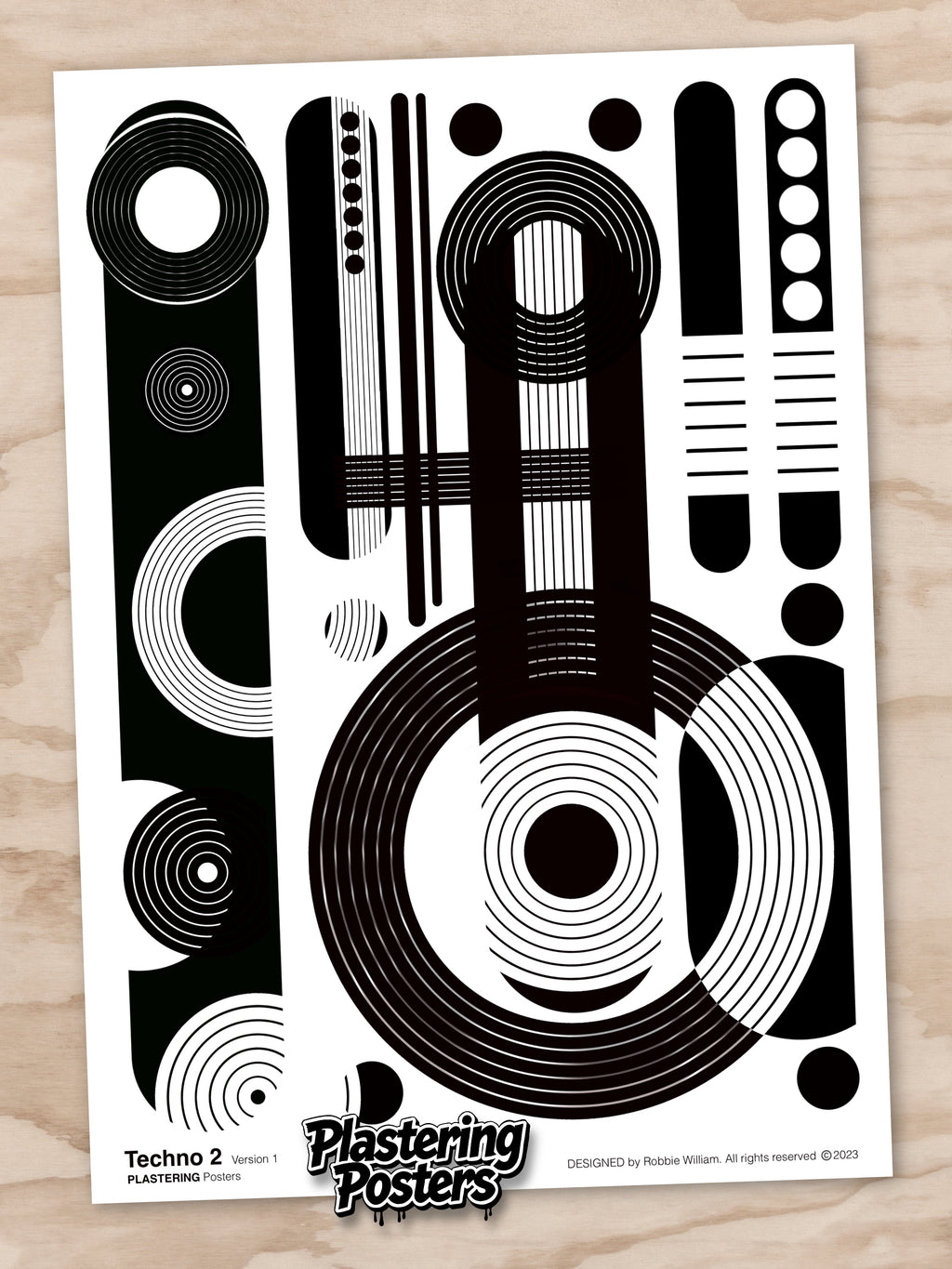 BAUHAUS 1919-1933 Techno 2 V1 | Geometric Techno Art Poster | PlasteringPosters.com