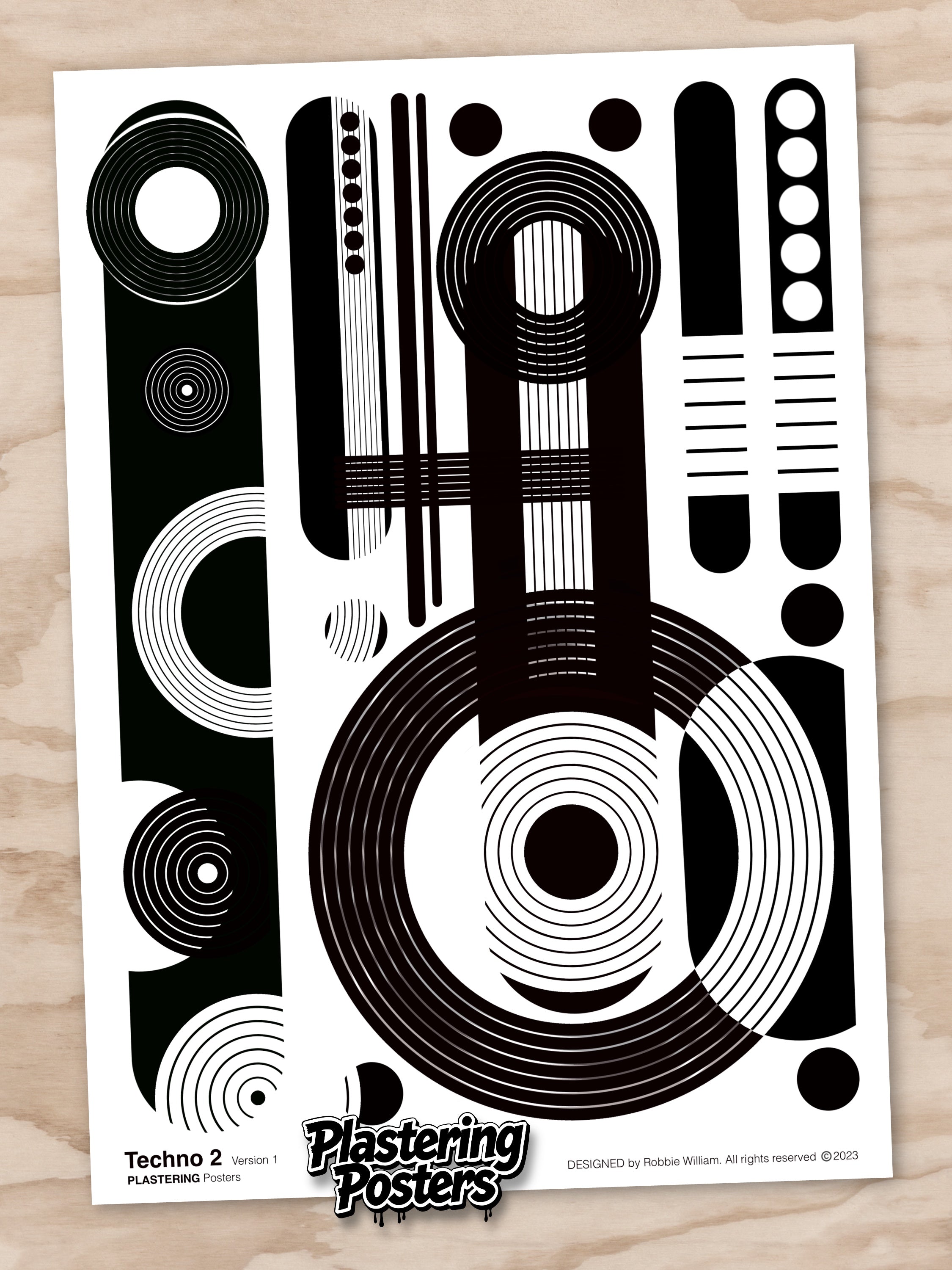 BAUHAUS 1919-1933 Techno 2 V1 | Geometric Techno Art Poster | PlasteringPosters.com