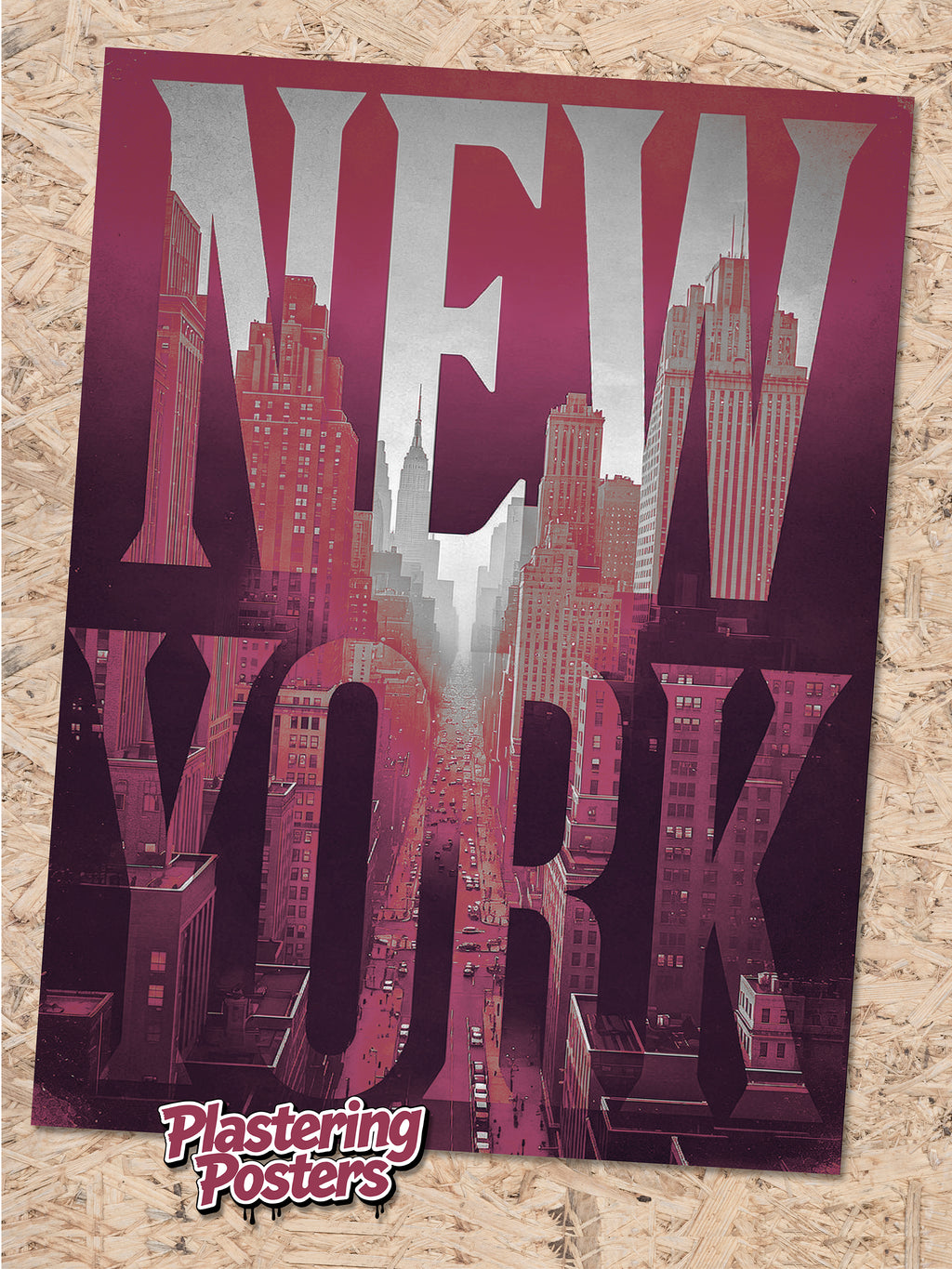 NEW YORK 1 Red | PlasteringPosters.com | Fine Art Printed Posters