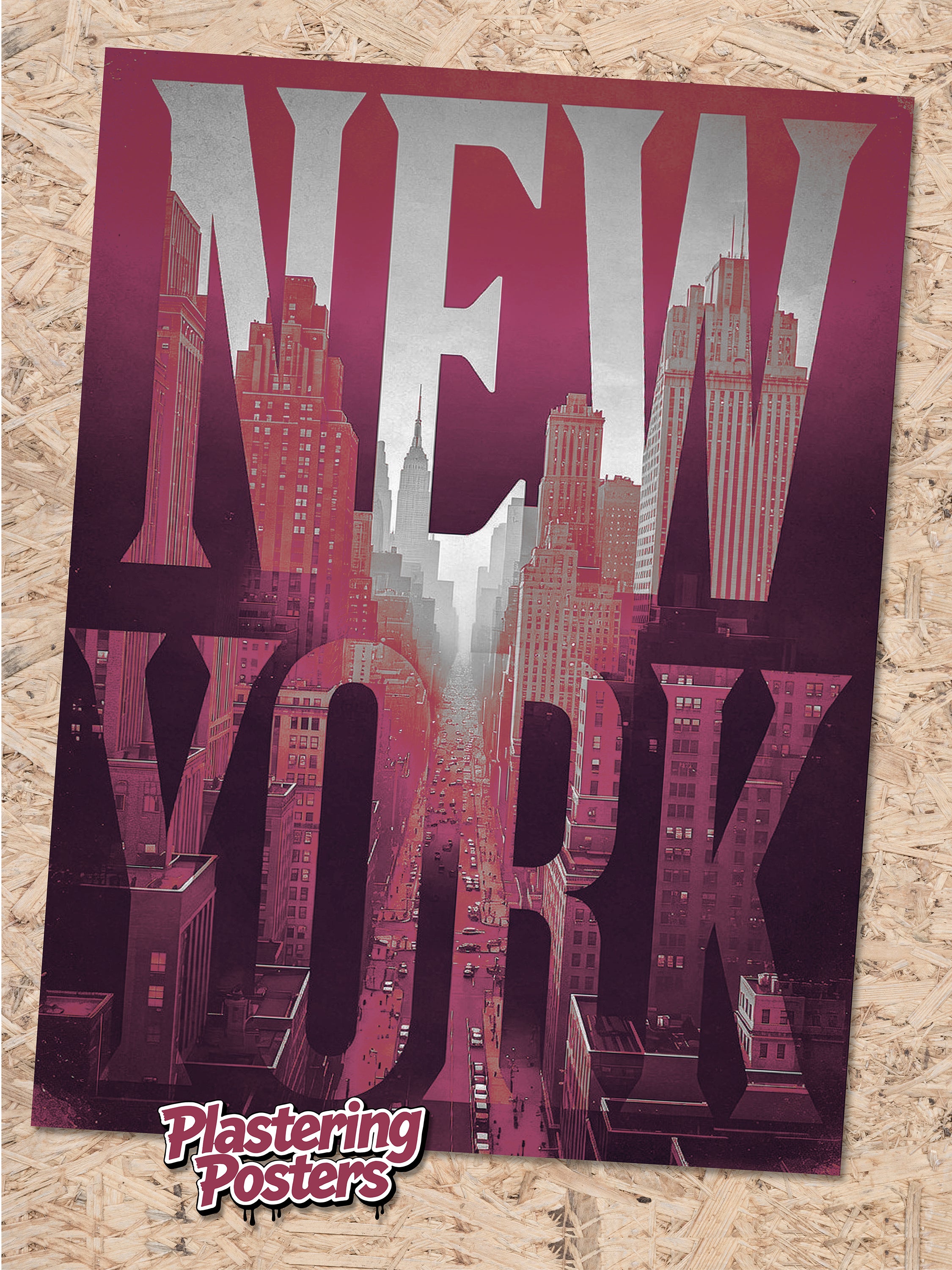 NEW YORK 1 Red | PlasteringPosters.com | Fine Art Printed Posters